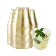 Chef 101 9 oz Gold Glitter Plastic Tumbler - 3 1/2