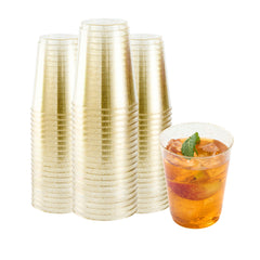Chef 101 10 oz Gold Glitter Plastic Tumbler - 3