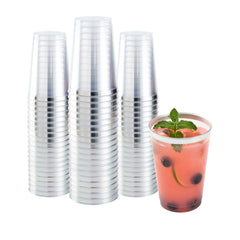 Chef 101 12 oz Clear Plastic Tumbler - with Silver Rim - 3