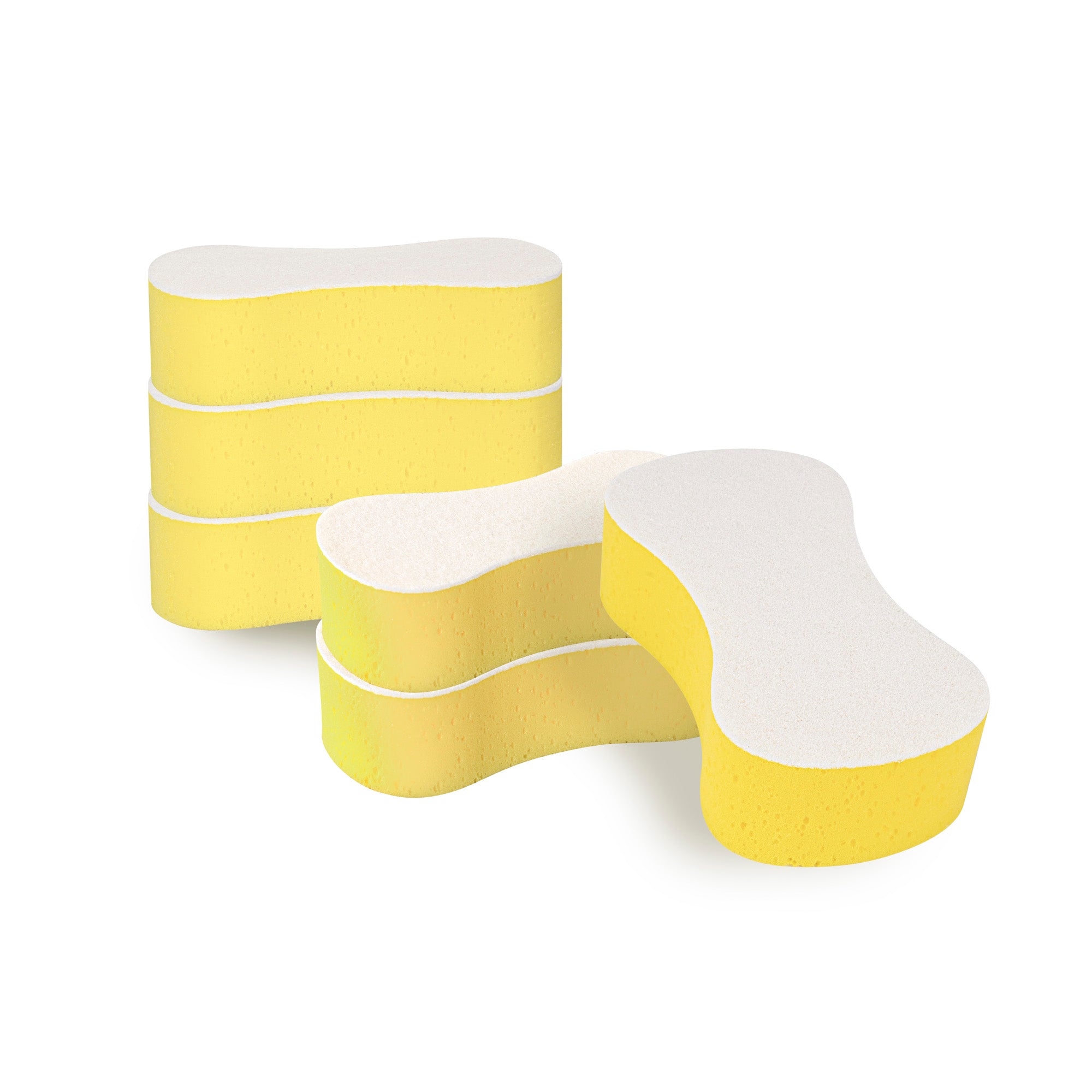 Clean Tek Professional Jumbo Yellow Sponge / White Light-Duty Scouring Pad Combo - 9 1/2" x 5" x 2 3/4" - 100 count box