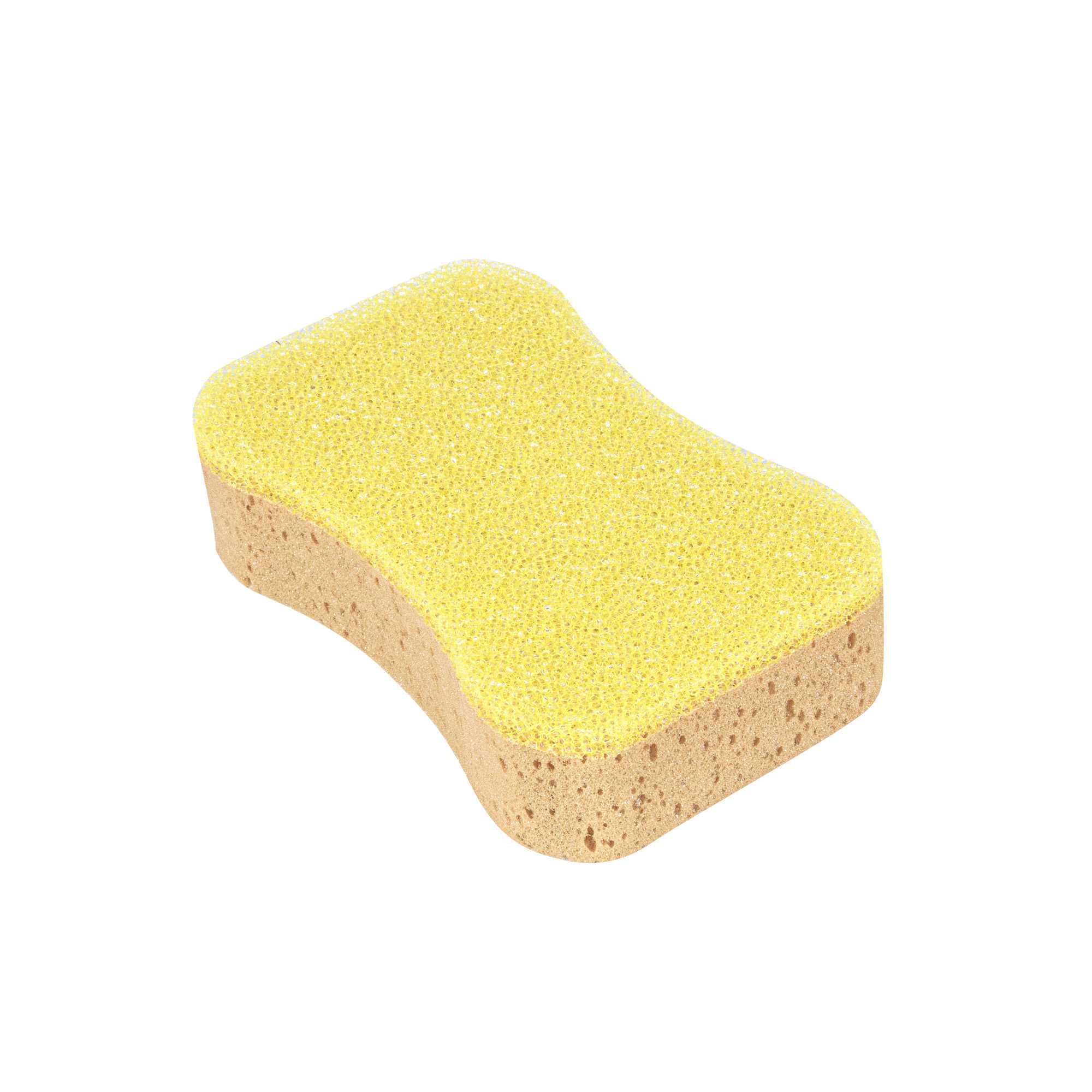 Clean Tek Professional Jumbo Beige Grip Sponge / Yellow Scouring Pad Combo - 7 3/4" x 5" x 2 1/4" - 100 count box