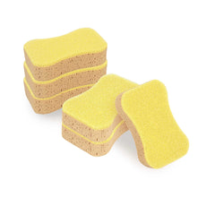 Clean Tek Professional Jumbo Beige Grip Sponge / Yellow Scouring Pad Combo - 7 3/4