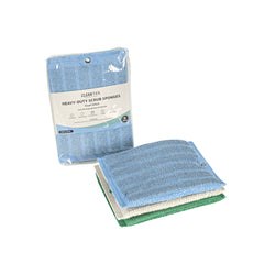 Clean Tek Professional Dual-Sided Heavy-Duty Multi-Purpose Scrub Sponge - Blue, Beige, and Green, Non-Scratch - 5 1/2