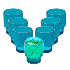 Bev Tek 11 oz Blue SAN Plastic Tumbler - Stackable - 6 count box