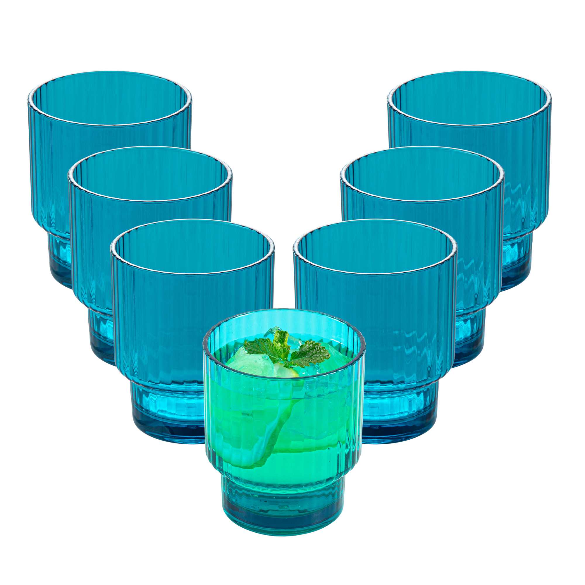 Bev Tek 11 oz Blue SAN Plastic Tumbler - Stackable - 48 count box