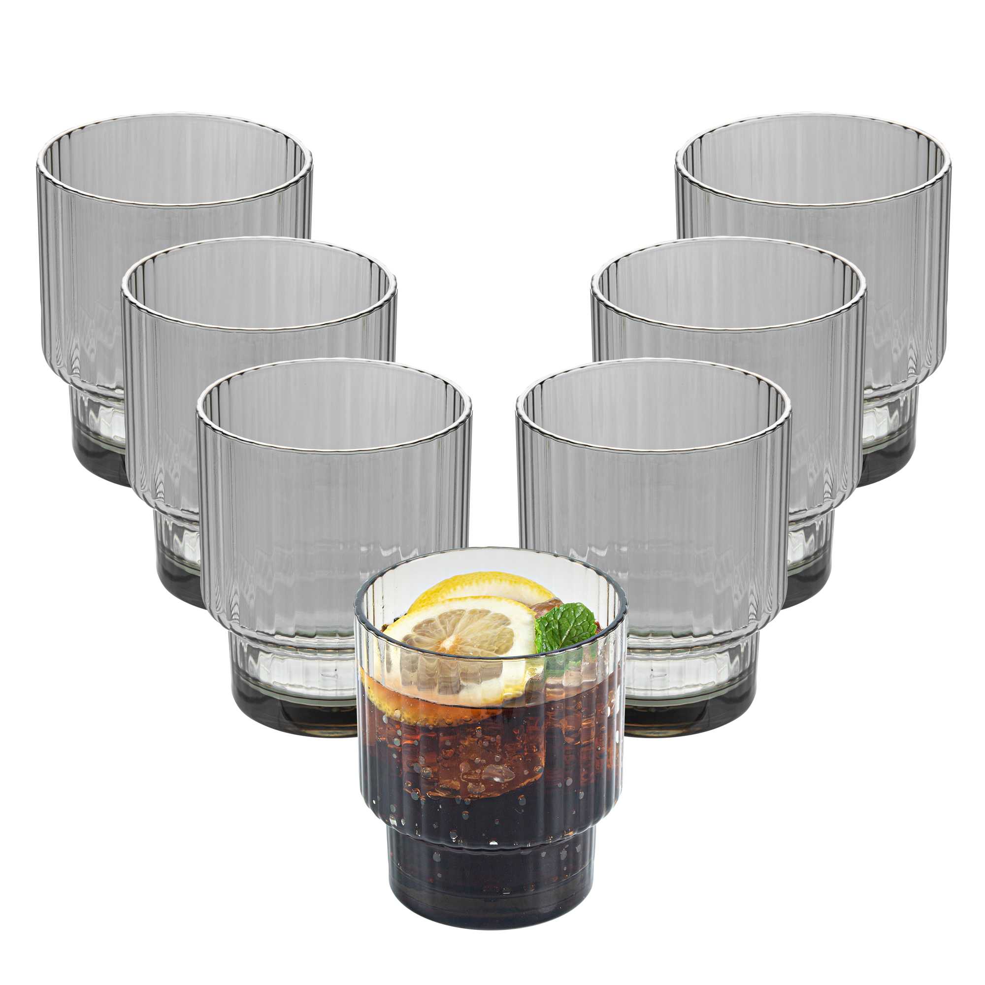 Bev Tek 11 oz Gray SAN Plastic Tumbler - Stackable - 48 count box