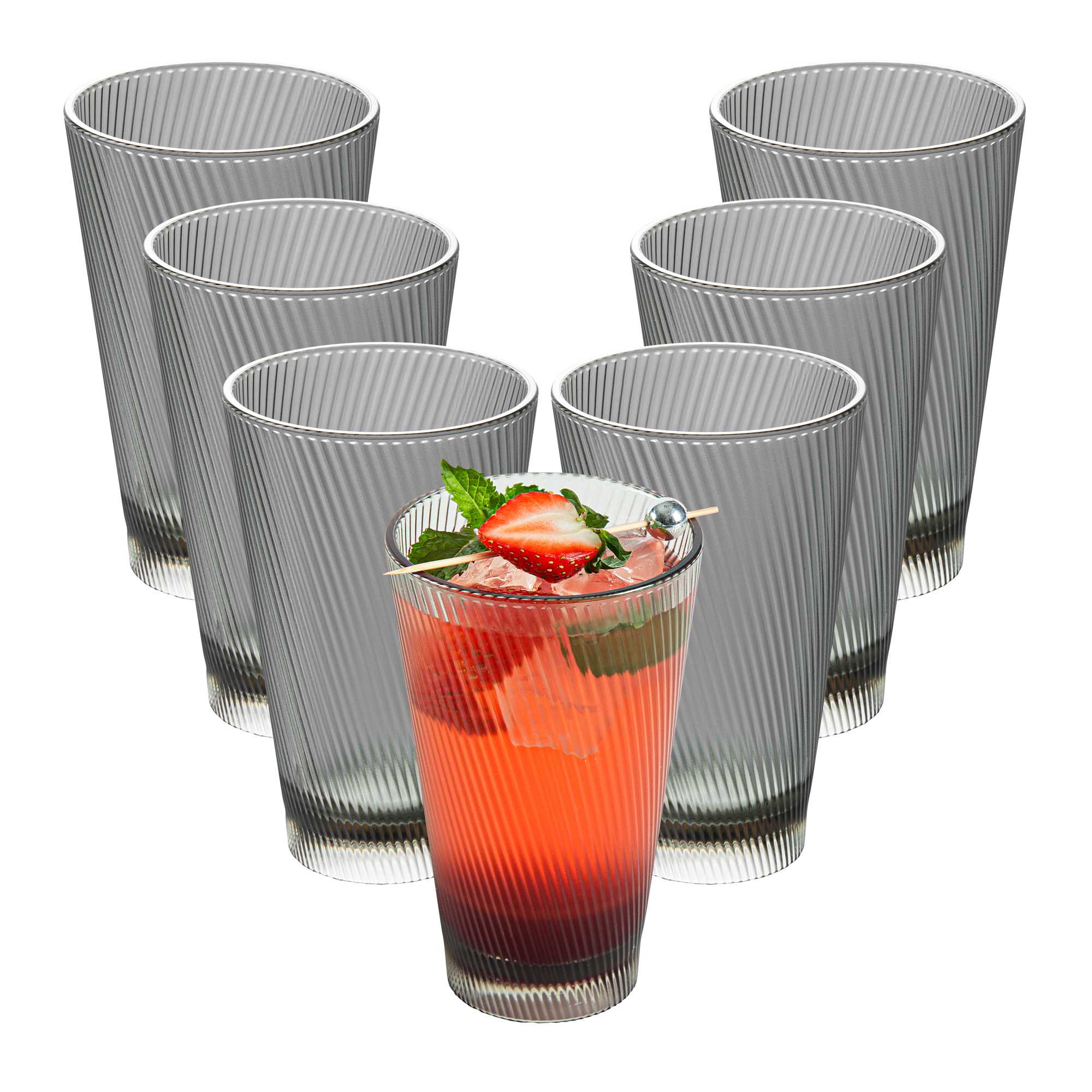 Bev Tek 14 oz Gray SAN Plastic Tumbler - 6 count box