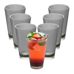 Bev Tek 14 oz Gray SAN Plastic Tumbler - 6 count box