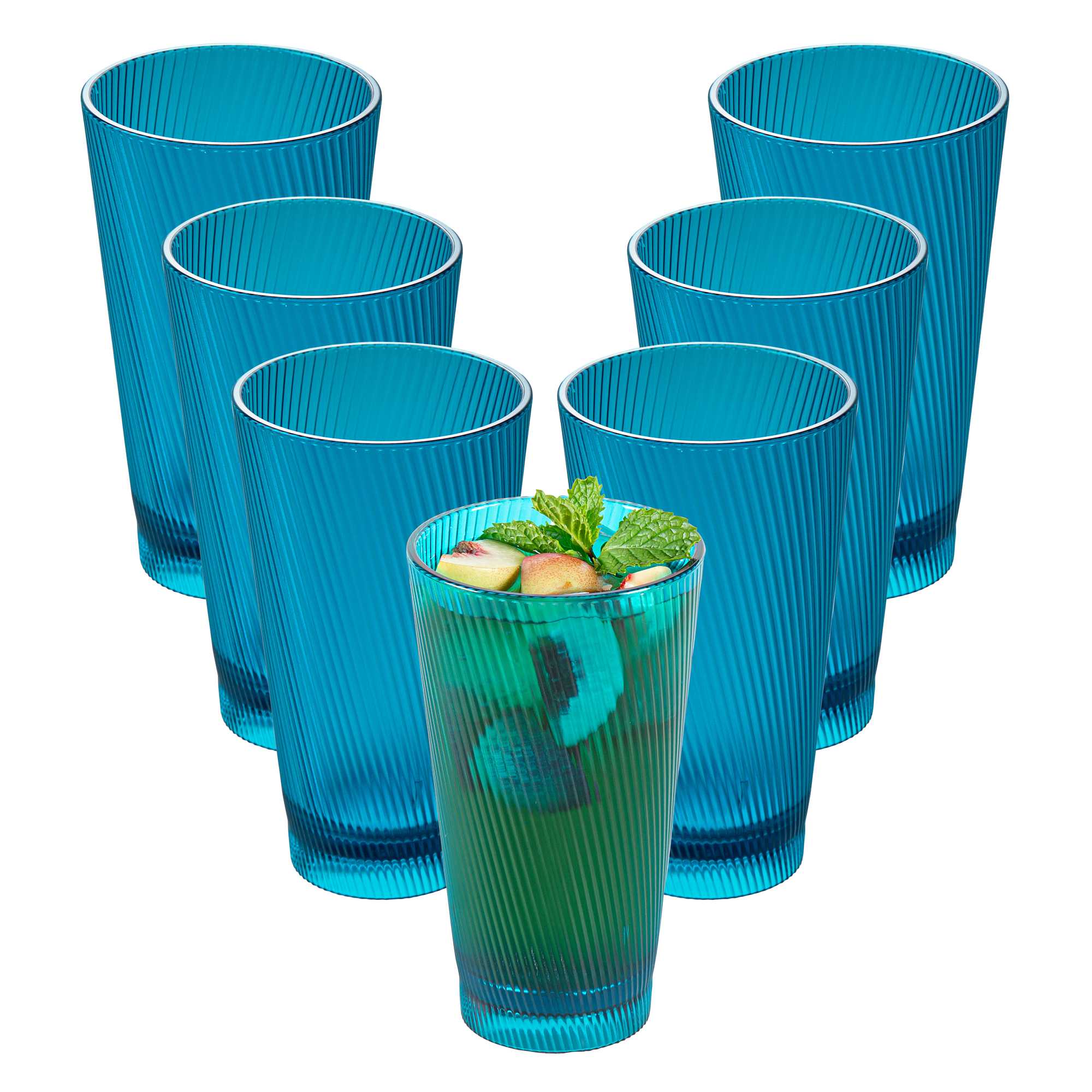 Bev Tek 16 oz Blue SAN Plastic Tumbler - 48 count box