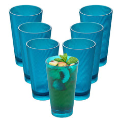 Bev Tek 16 oz Blue SAN Plastic Tumbler - 48 count box