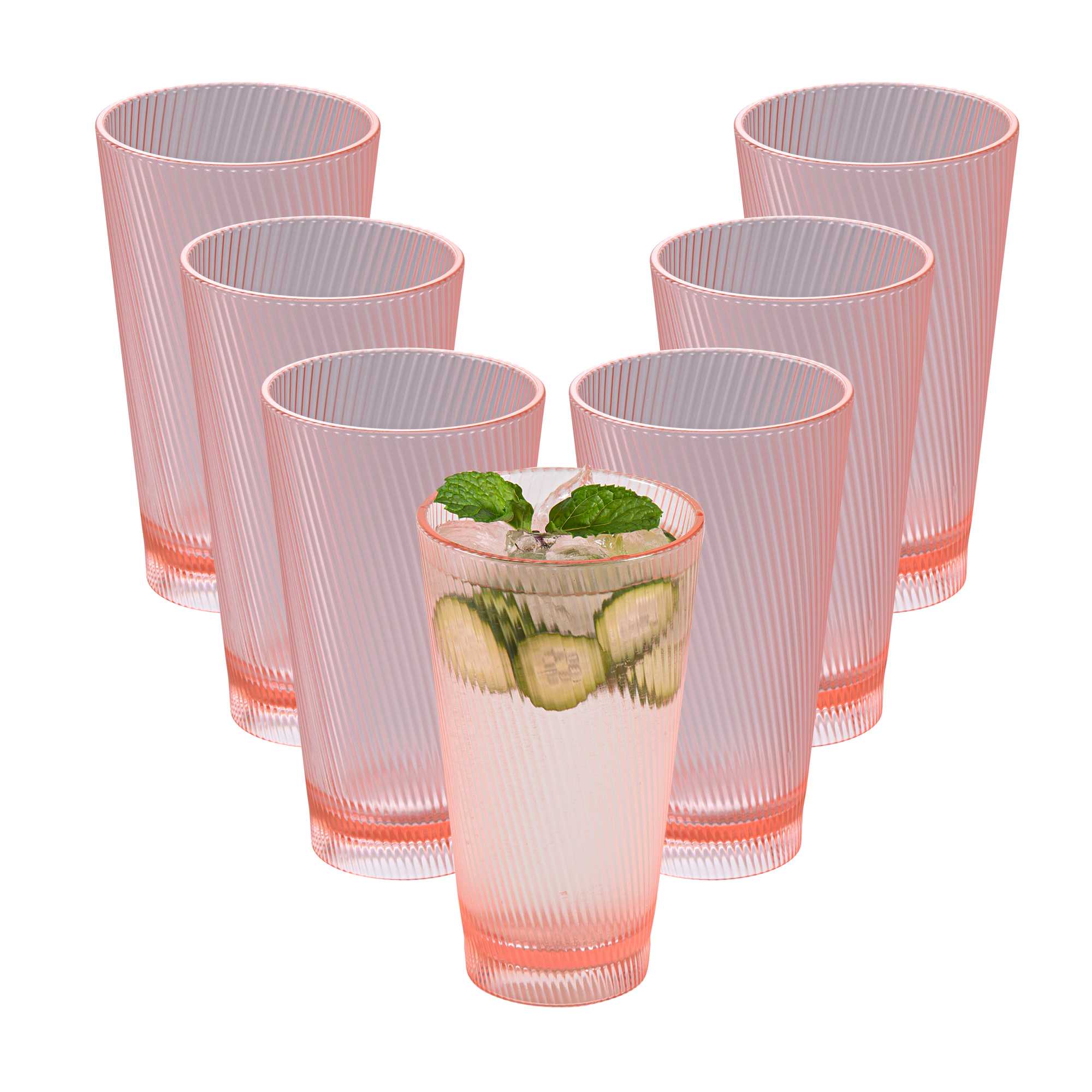 Bev Tek 16 oz Pink SAN Plastic Tumbler - 48 count box