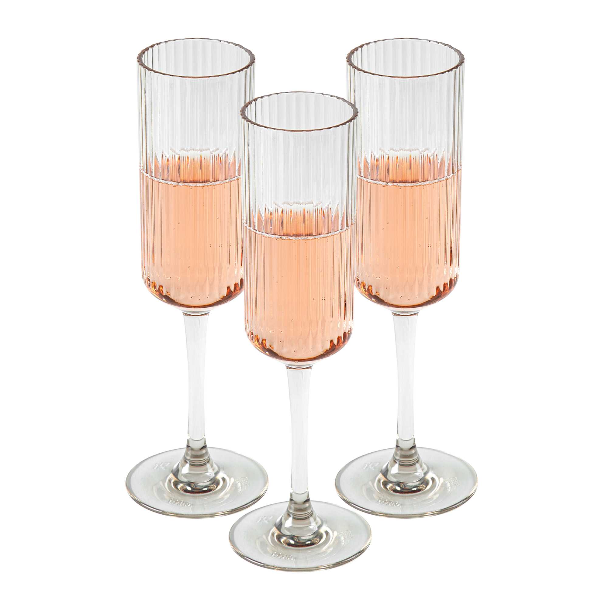 Bev Tek 6 oz Clear SAN Plastic Champagne Flute - 48 count box