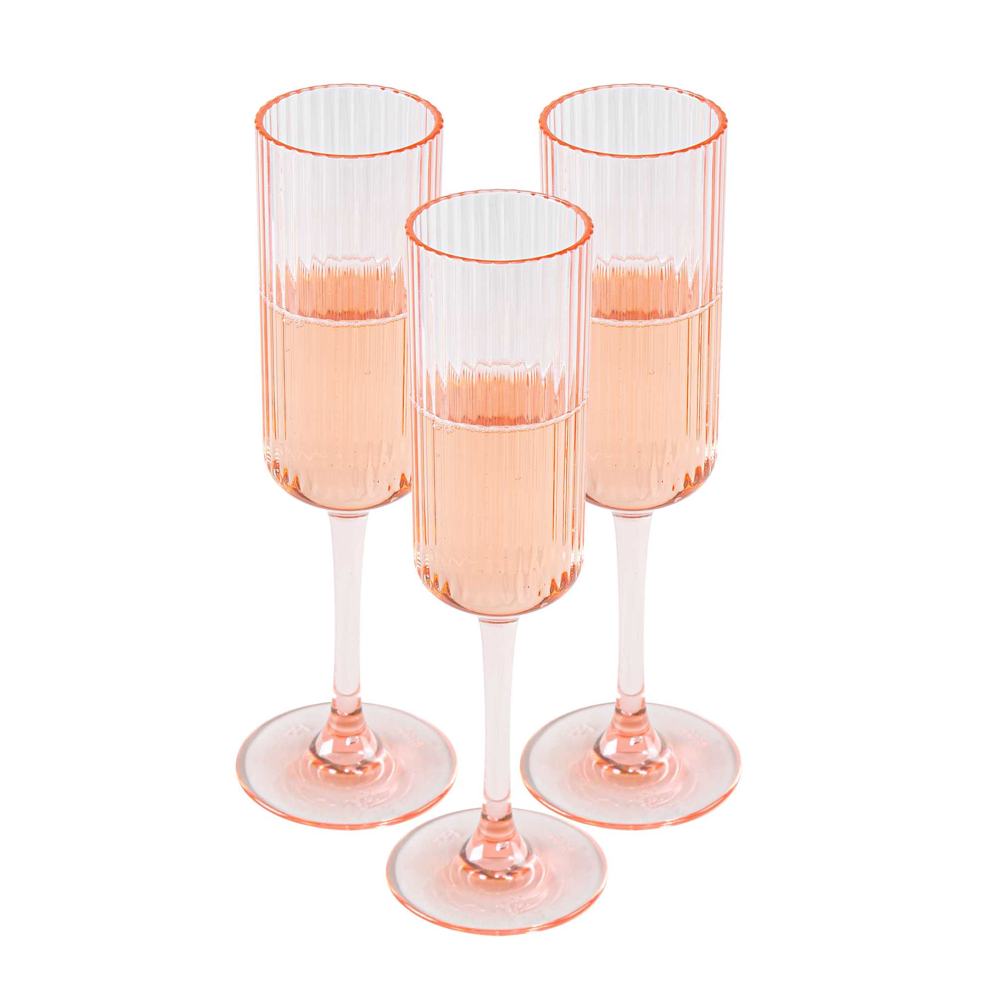 Bev Tek 6 oz Pink SAN Plastic Champagne Flute - 48 count box