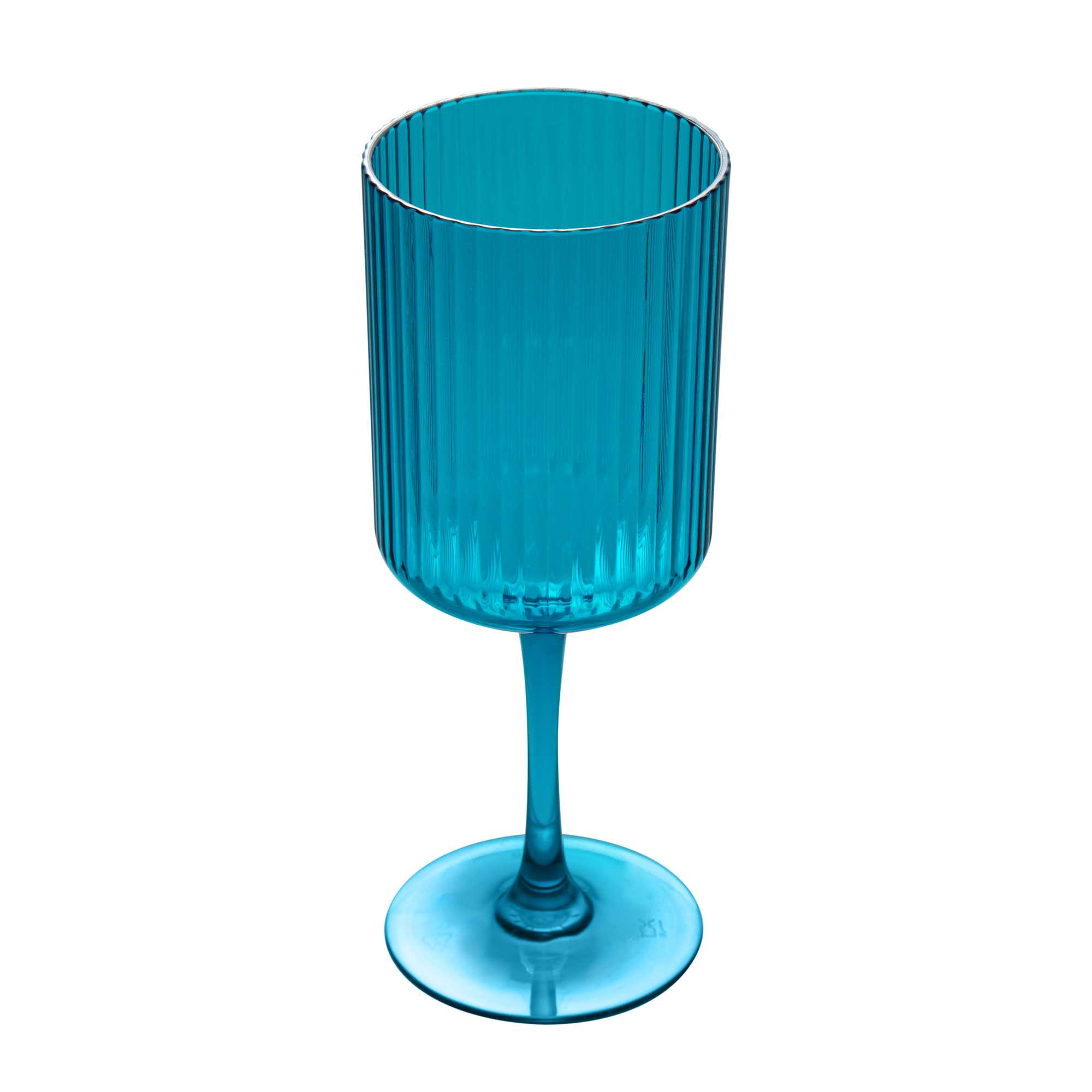 Bev Tek 12 oz Blue SAN Plastic Wine Glass - 6 count box