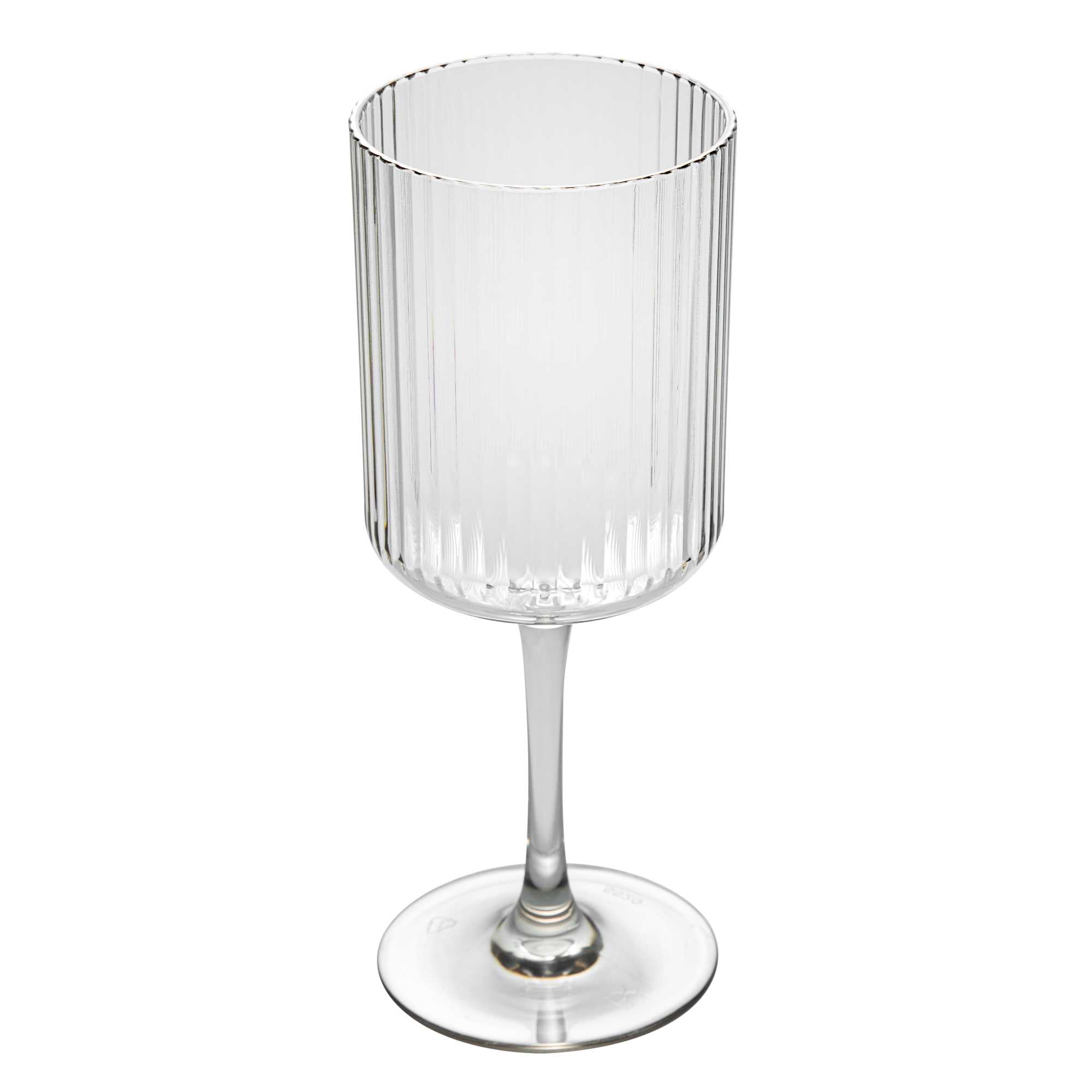 Bev Tek 12 oz Clear SAN Plastic Wine Glass - 6 count box