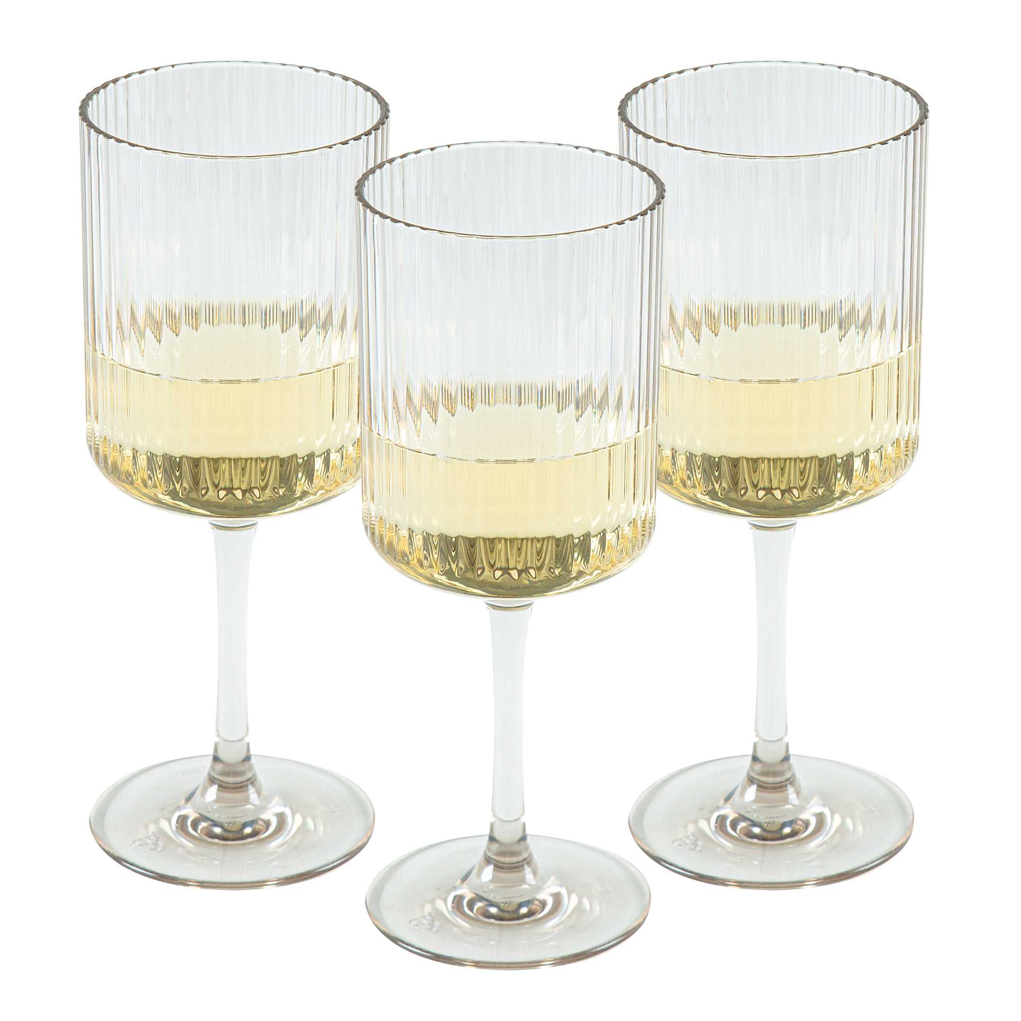 Bev Tek 12 oz Clear SAN Plastic Wine Glass - 6 count box