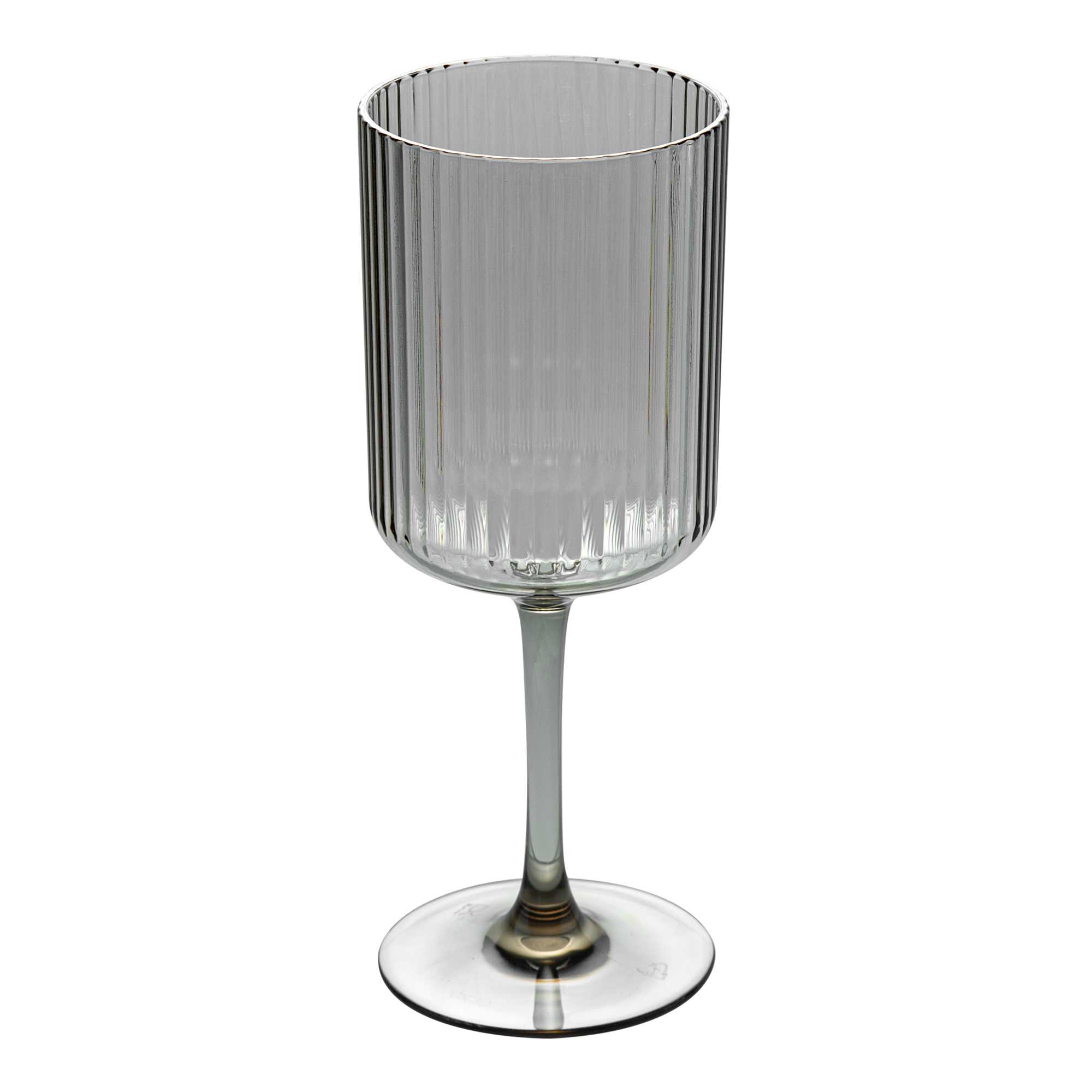 Bev Tek 12 oz Gray SAN Plastic Wine Glass - 6 count box