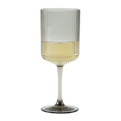 Bev Tek 12 oz Gray SAN Plastic Wine Glass - 6 count box