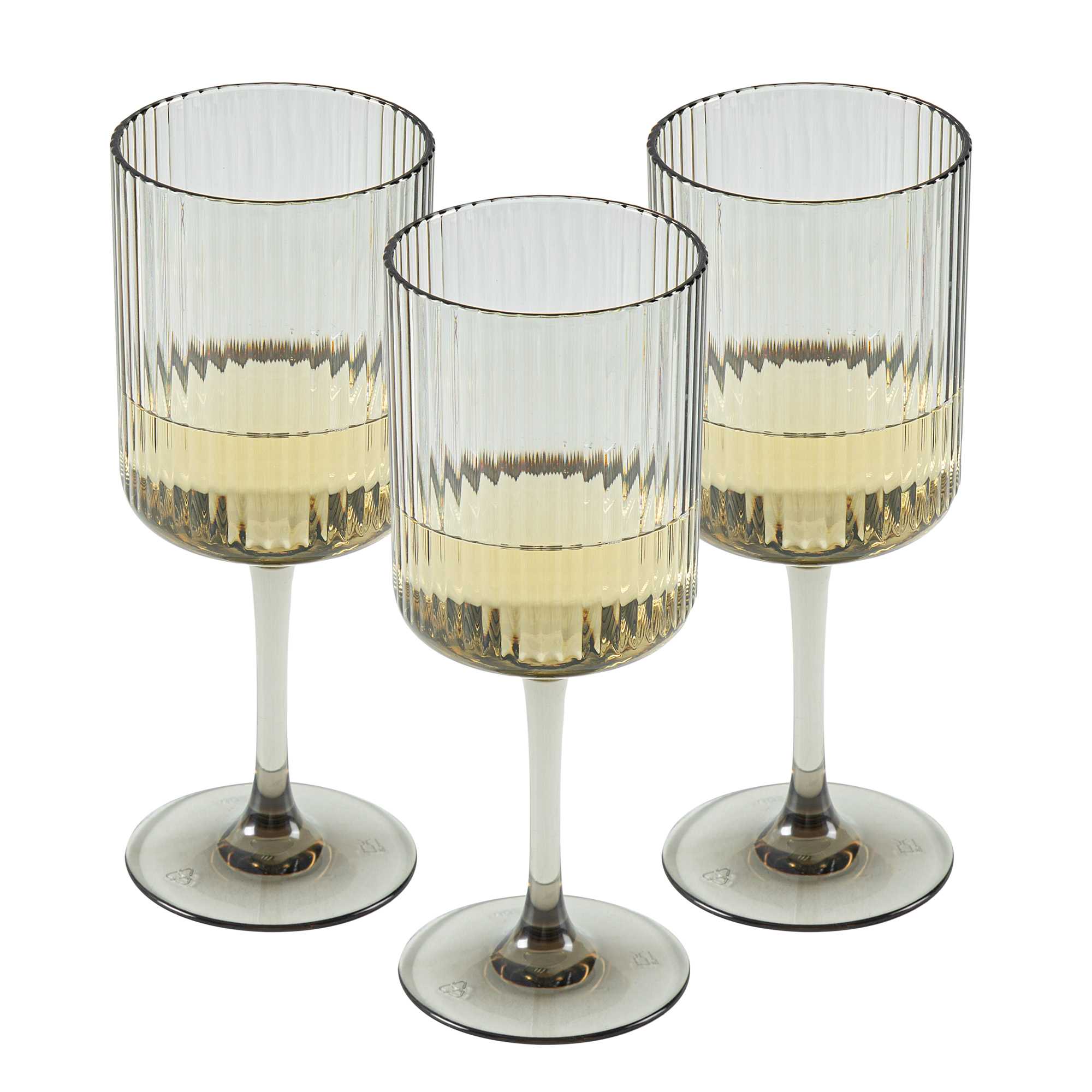 Bev Tek 12 oz Gray SAN Plastic Wine Glass - 48 count box