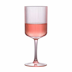 Bev Tek 12 oz Pink SAN Plastic Wine Glass - 6 count box