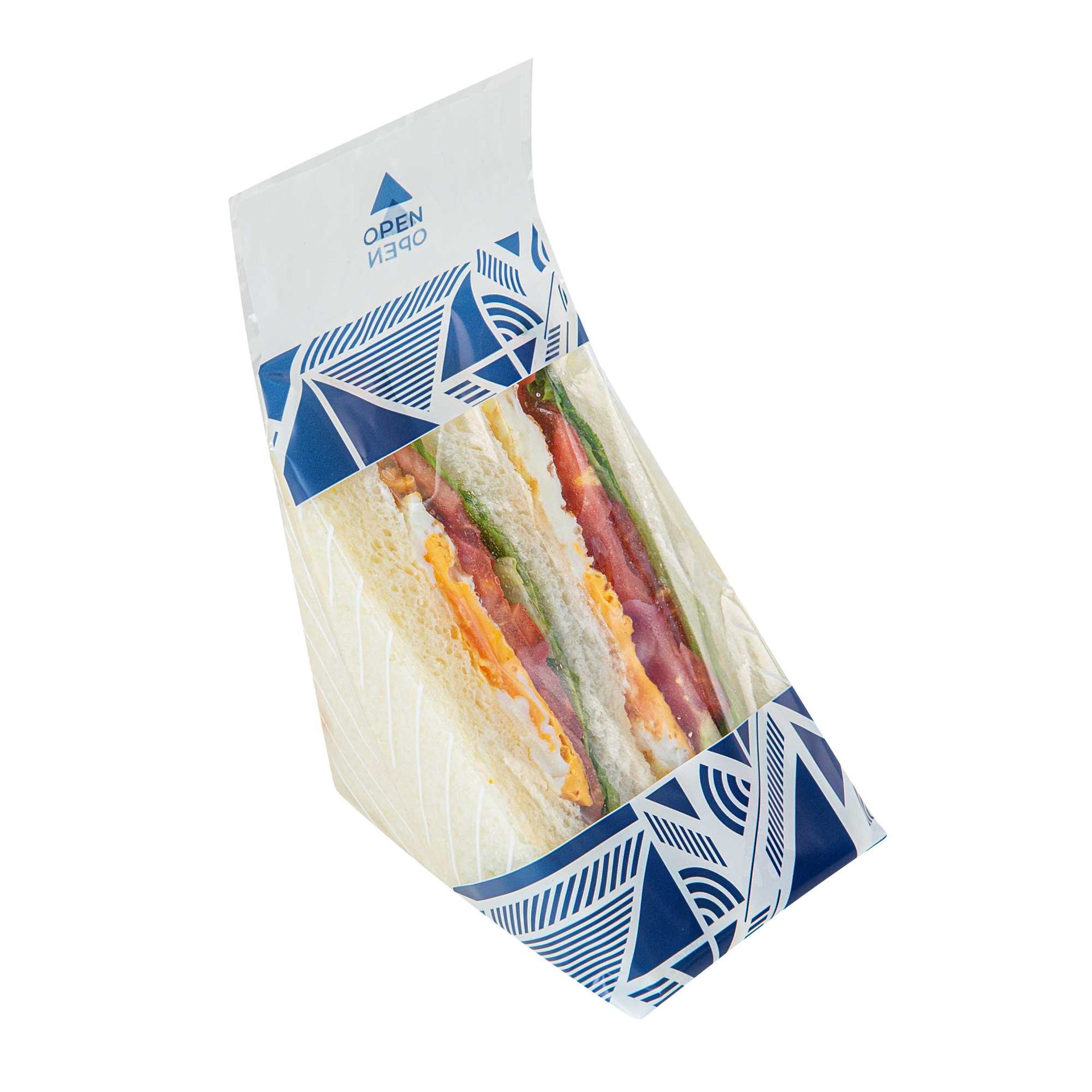 Bag Tek Triangle Geometric Shapes and Striped Plastic Sandwich Bag - Easy To Tear - 7 1/2" x 3" x 7 1/2" - 200 count box