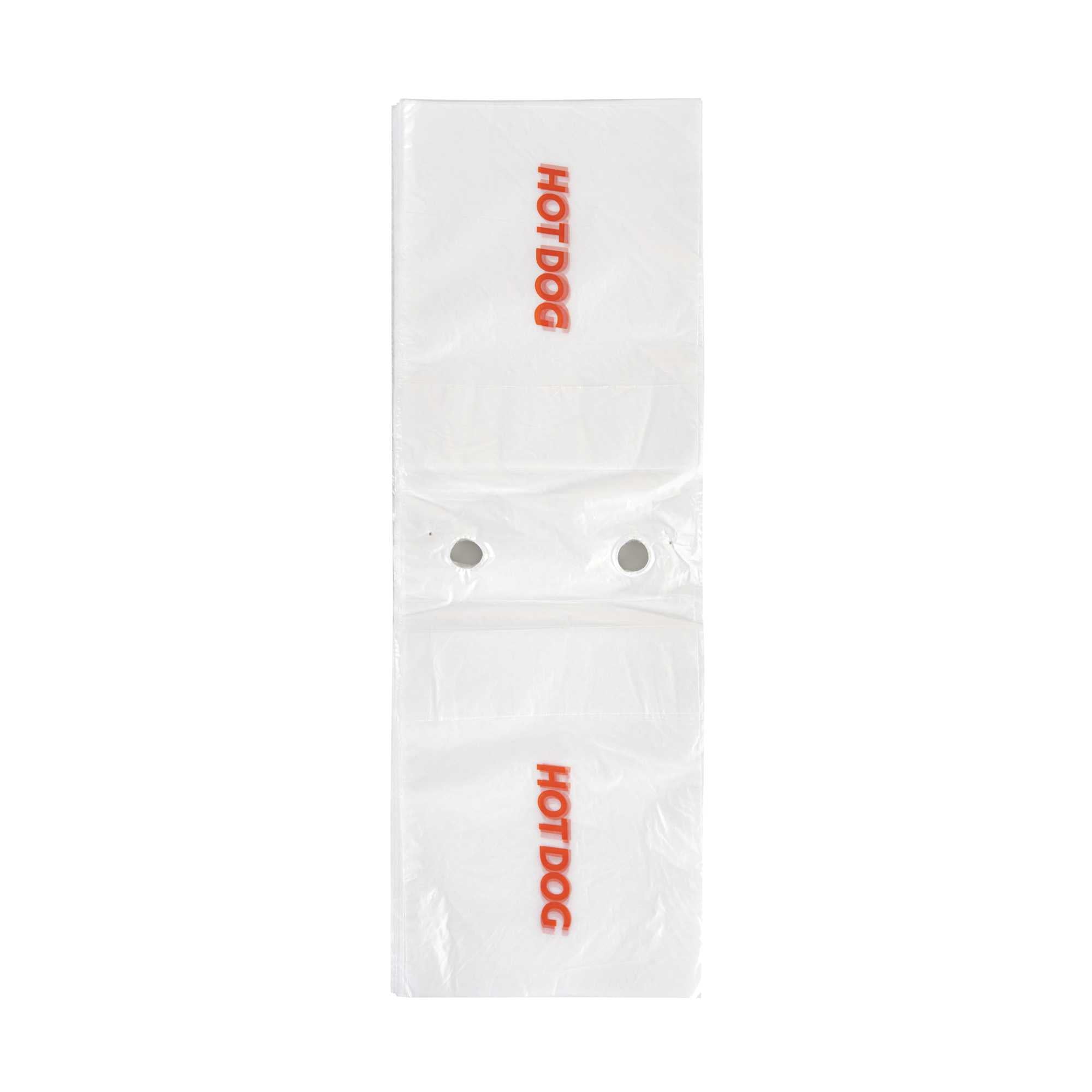 Bag Tek Plastic Printed Deli Saddle Bag - Hot Dog, with Flip Top - 5 1/4" x 8" - 200 count box