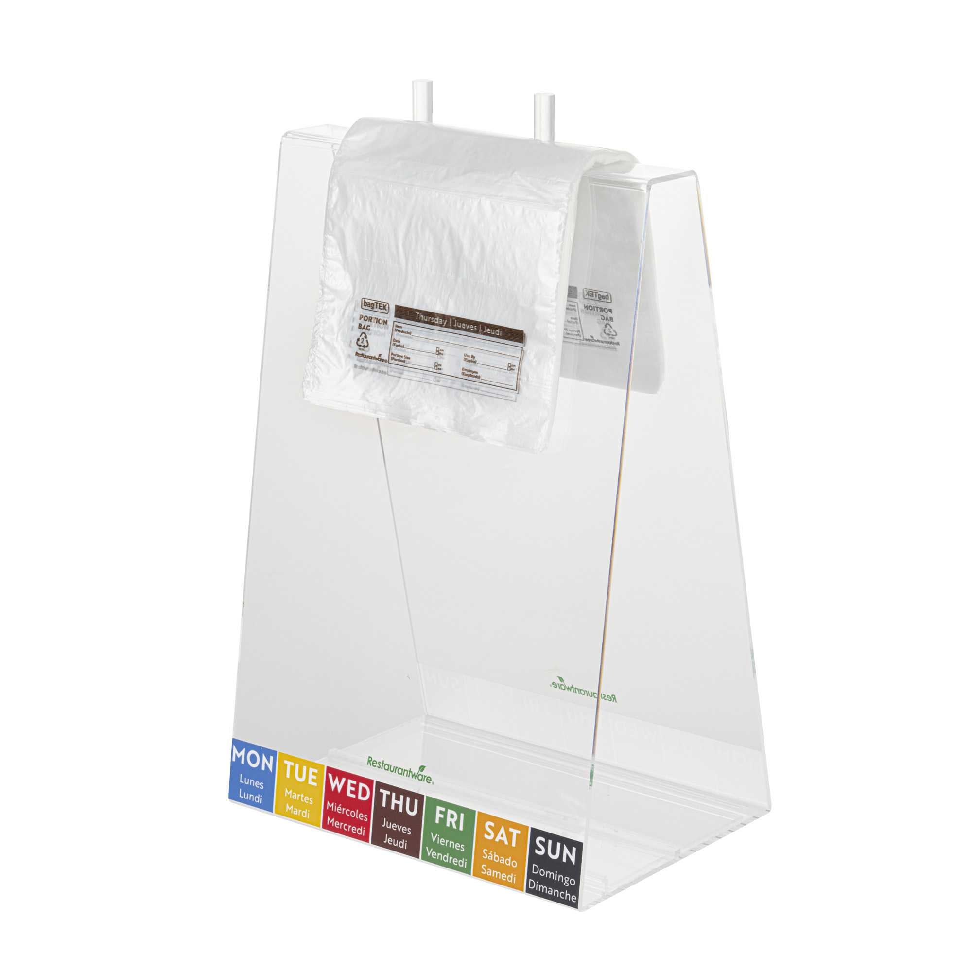 Bag Tek Clear and Brown Plastic Day Of The Week Thursday Portion Bag - Trilingual - 5 1/2" x 5 1/2" - 2000 count box