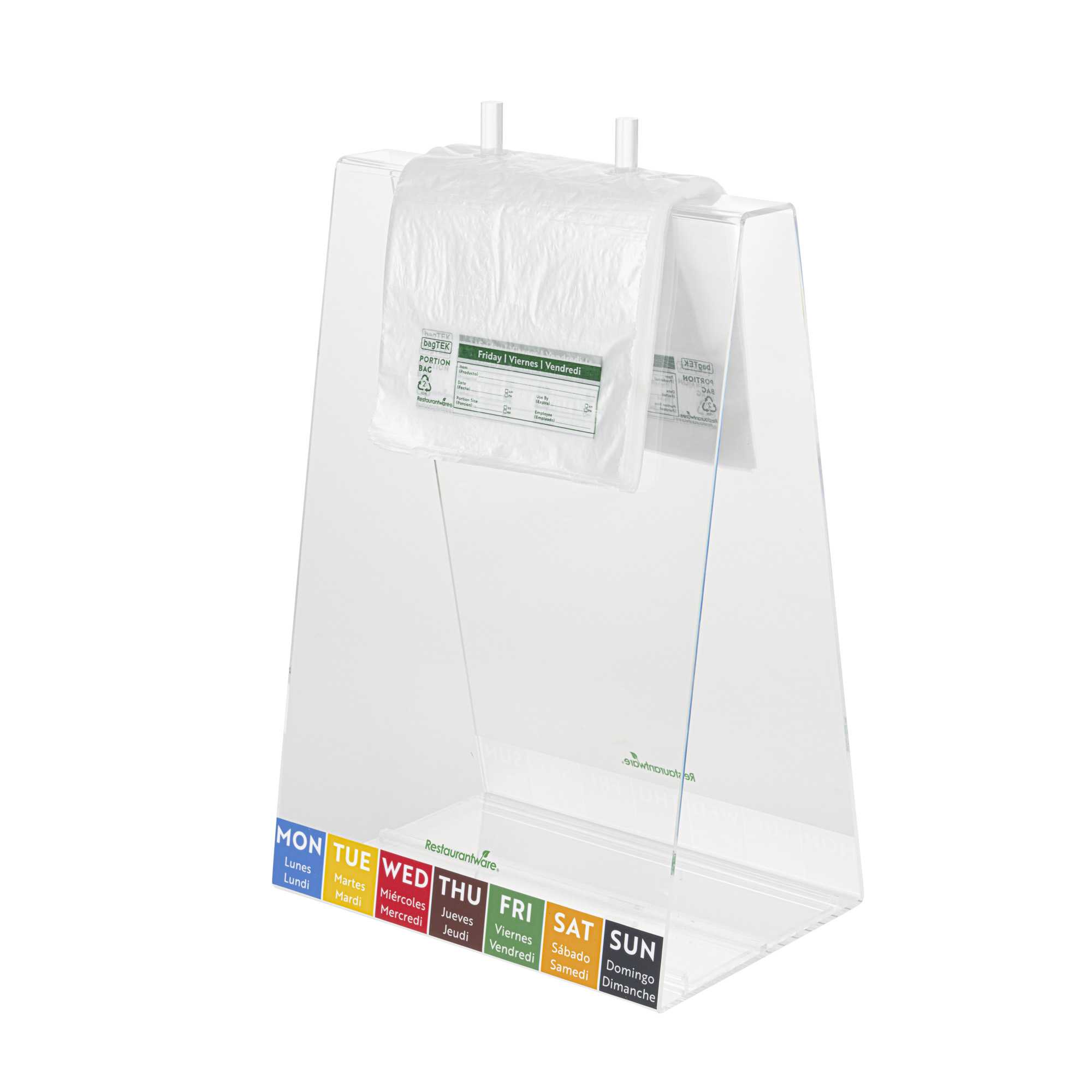Bag Tek Clear and Green Plastic Day Of The Week Friday Portion Bag - Trilingual - 5 1/2" x 5 1/2" - 2000 count box