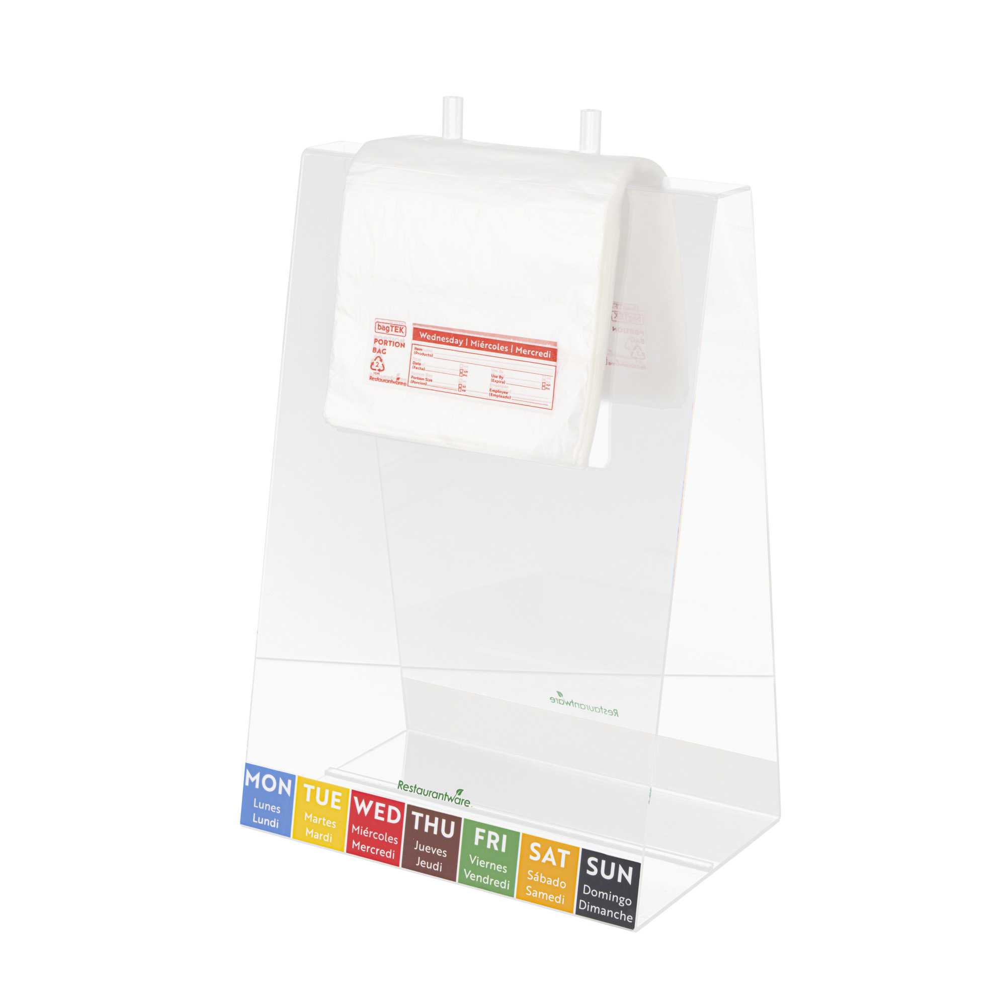 Bag Tek Clear and Red Plastic Day Of The Week Wednesday Portion Bag - Trilingual - 5 1/2" x 5 1/2" - 2000 count box