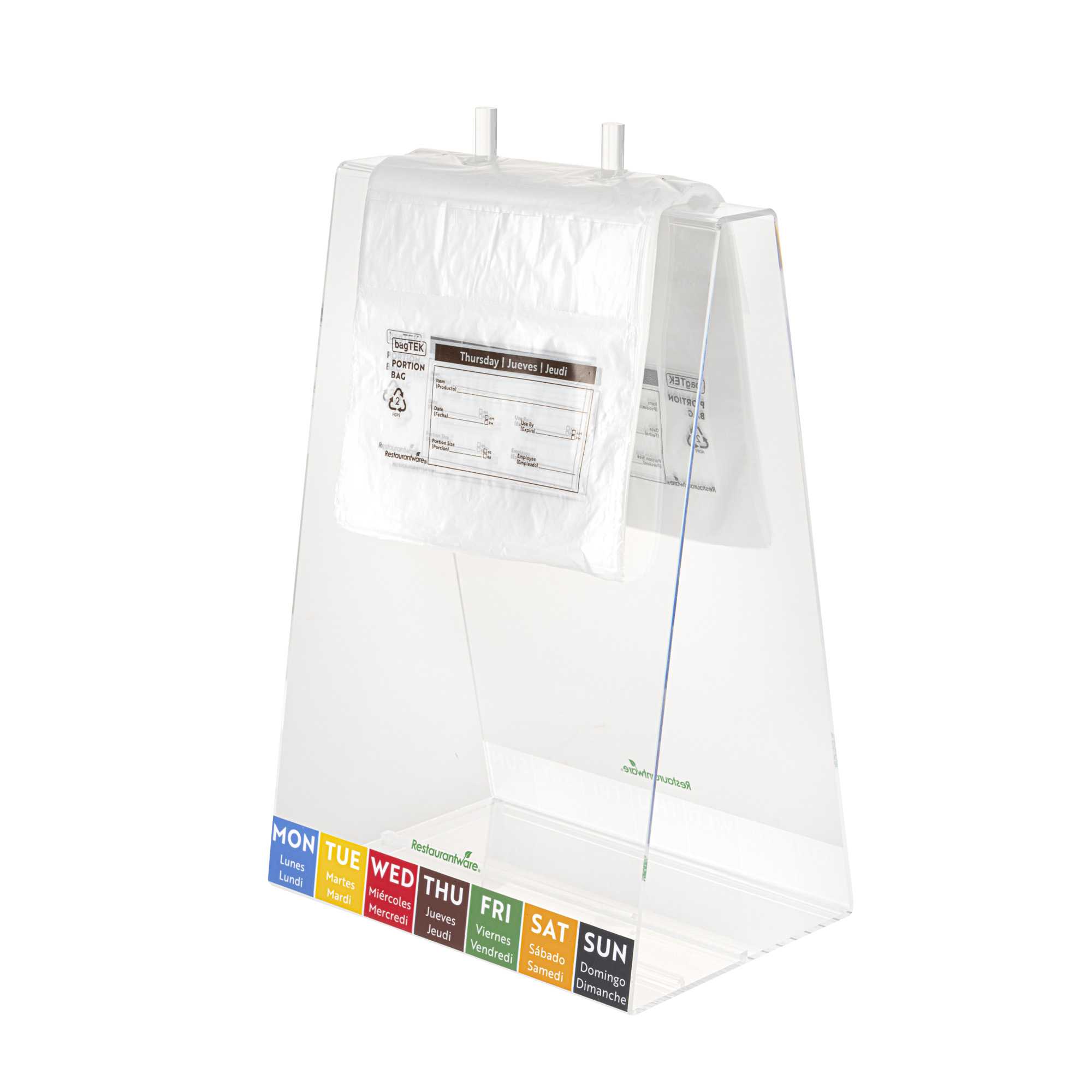 Bag Tek Clear and Brown Plastic Day Of The Week Thursday Portion Bag - Trilingual - 6 1/2" x 7" - 2000 count box