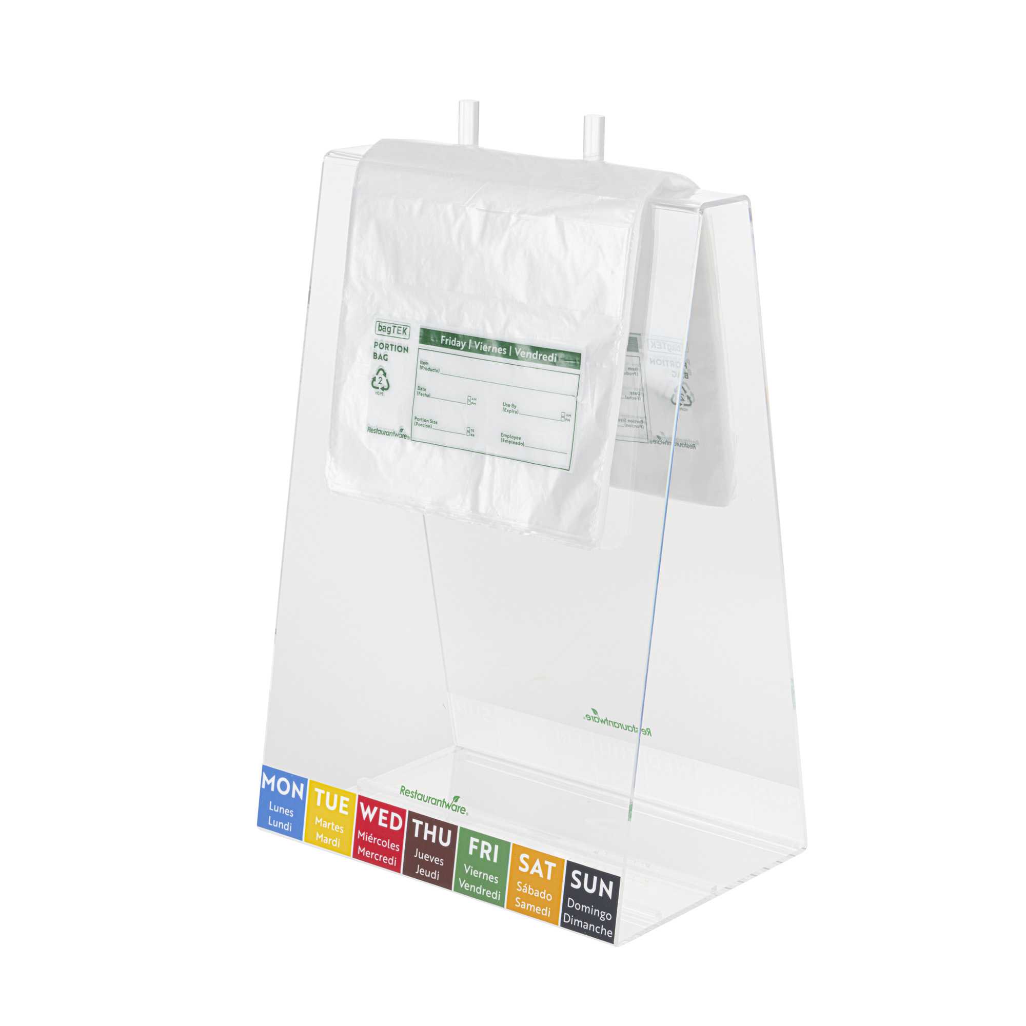 Bag Tek Clear and Green Plastic Day Of The Week Friday Portion Bag - Trilingual - 6 1/2" x 7" - 200 count box