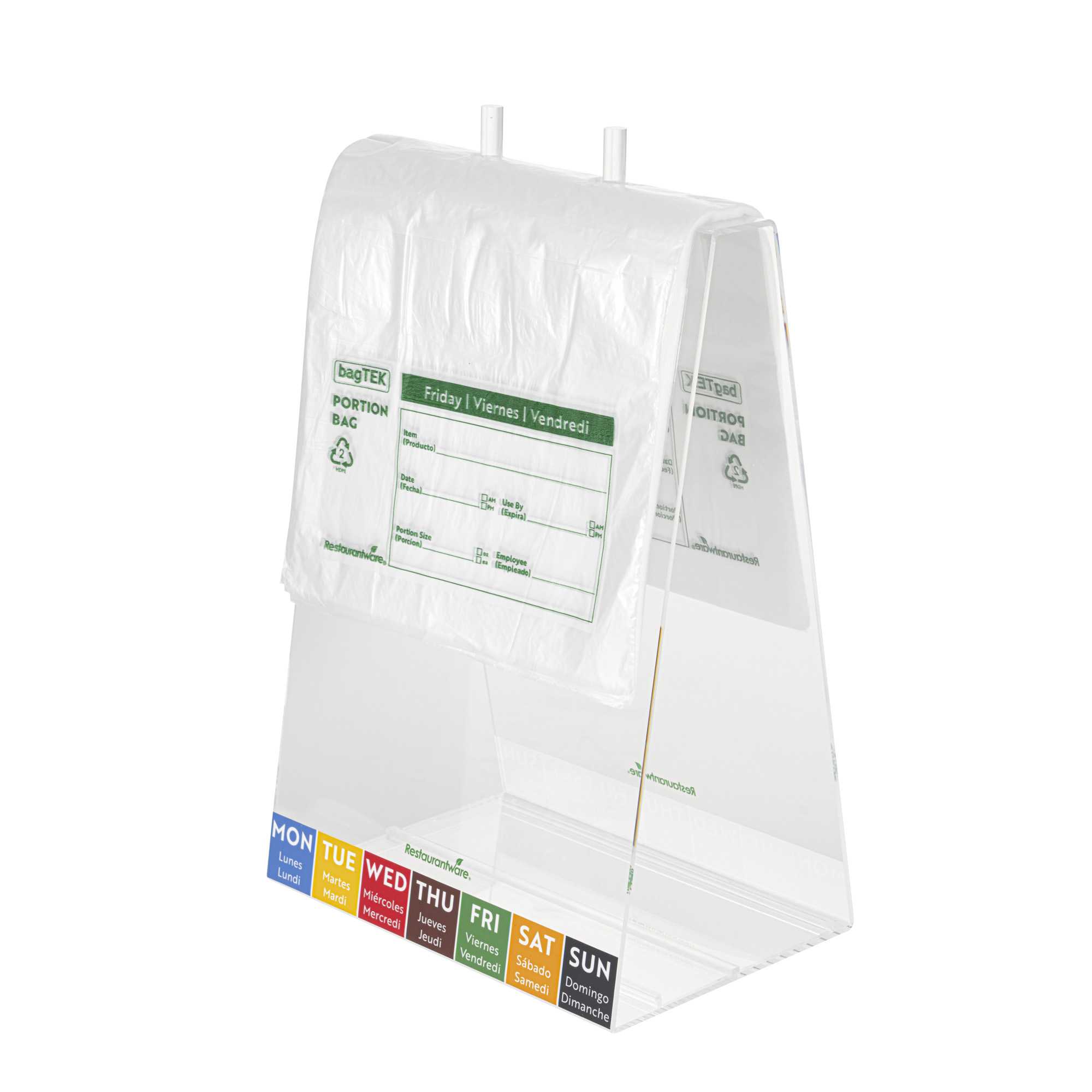 Bag Tek Clear and Green Plastic Day Of The Week Friday Portion Bag - Trilingual - 8 1/2" x 8 1/2" - 200 count box