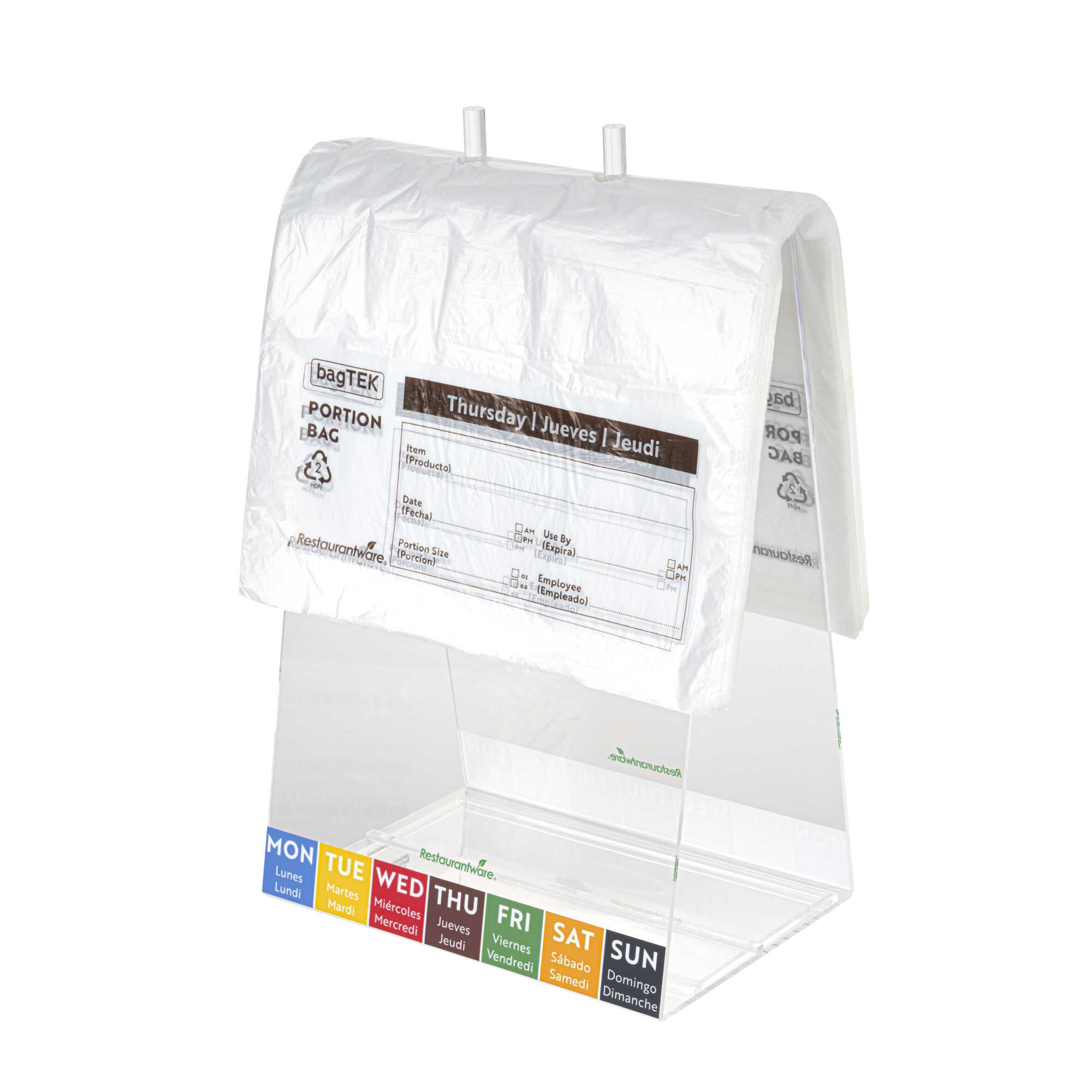 Bag Tek Clear and Brown Plastic Day Of The Week Thursday Portion Bag - Trilingual - 10" x 8 1/2" - 2000 count box
