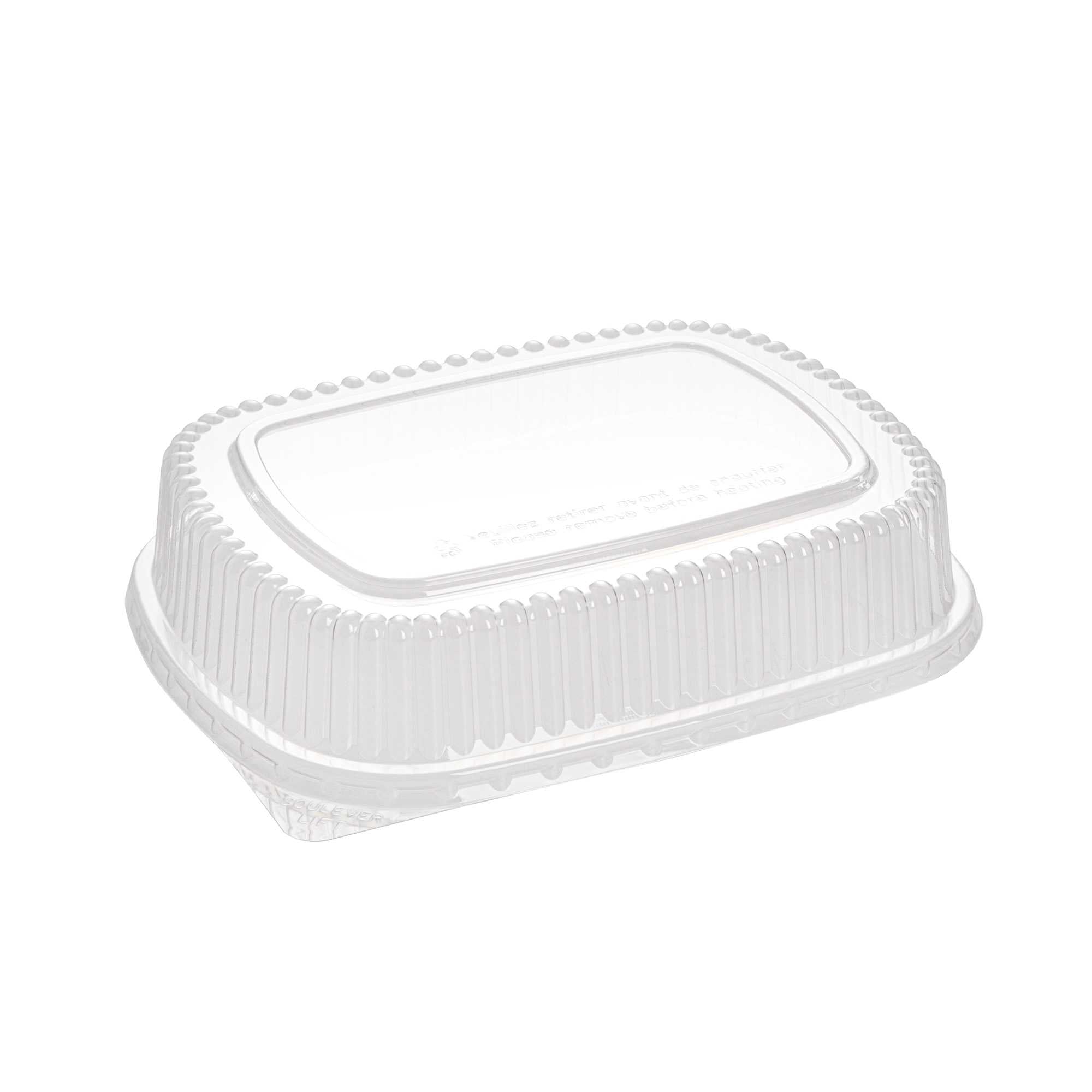 Foil Lux Clear Plastic Lid - Fits 52 oz Foil Take Out Pan - 100 count box