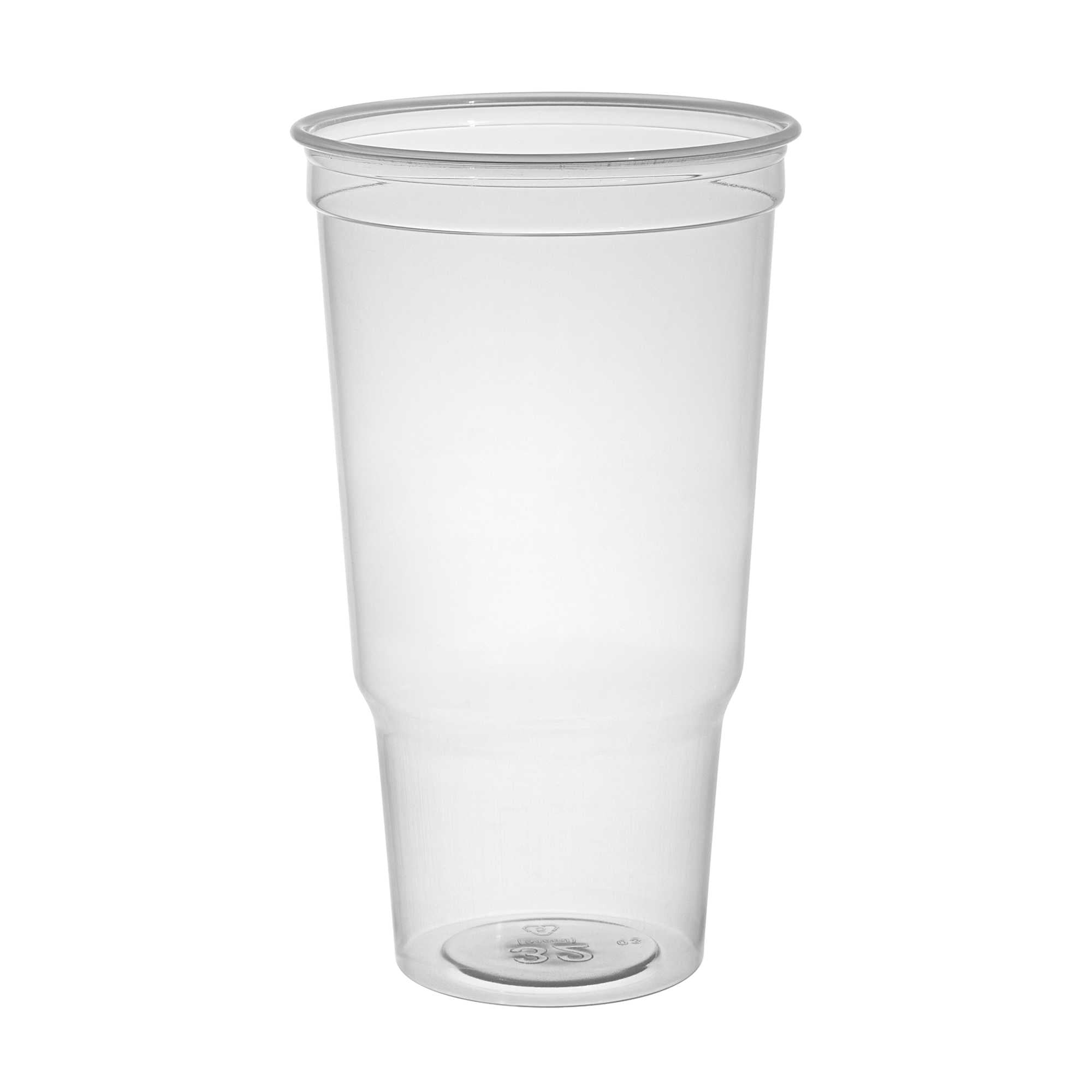 Chef 101 32 oz Clear Plastic Cold Cup - 4 1/4" x 4 1/4" x 7" - 500 count box