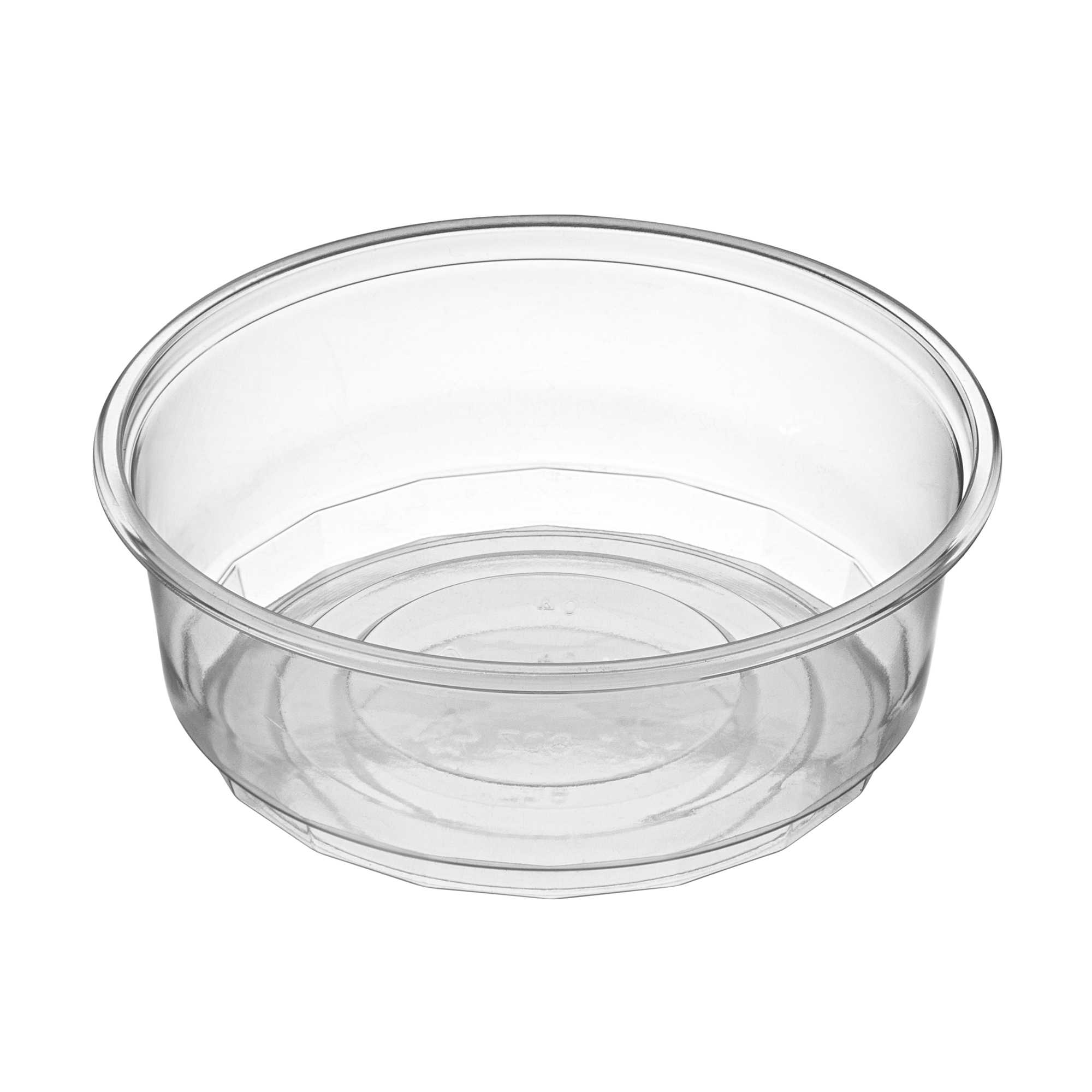 SustainaLite 8 oz Clear Plastic To Go Deli Container - 3 1/2" x 3 1/2" x 1 3/4" - 500 count box