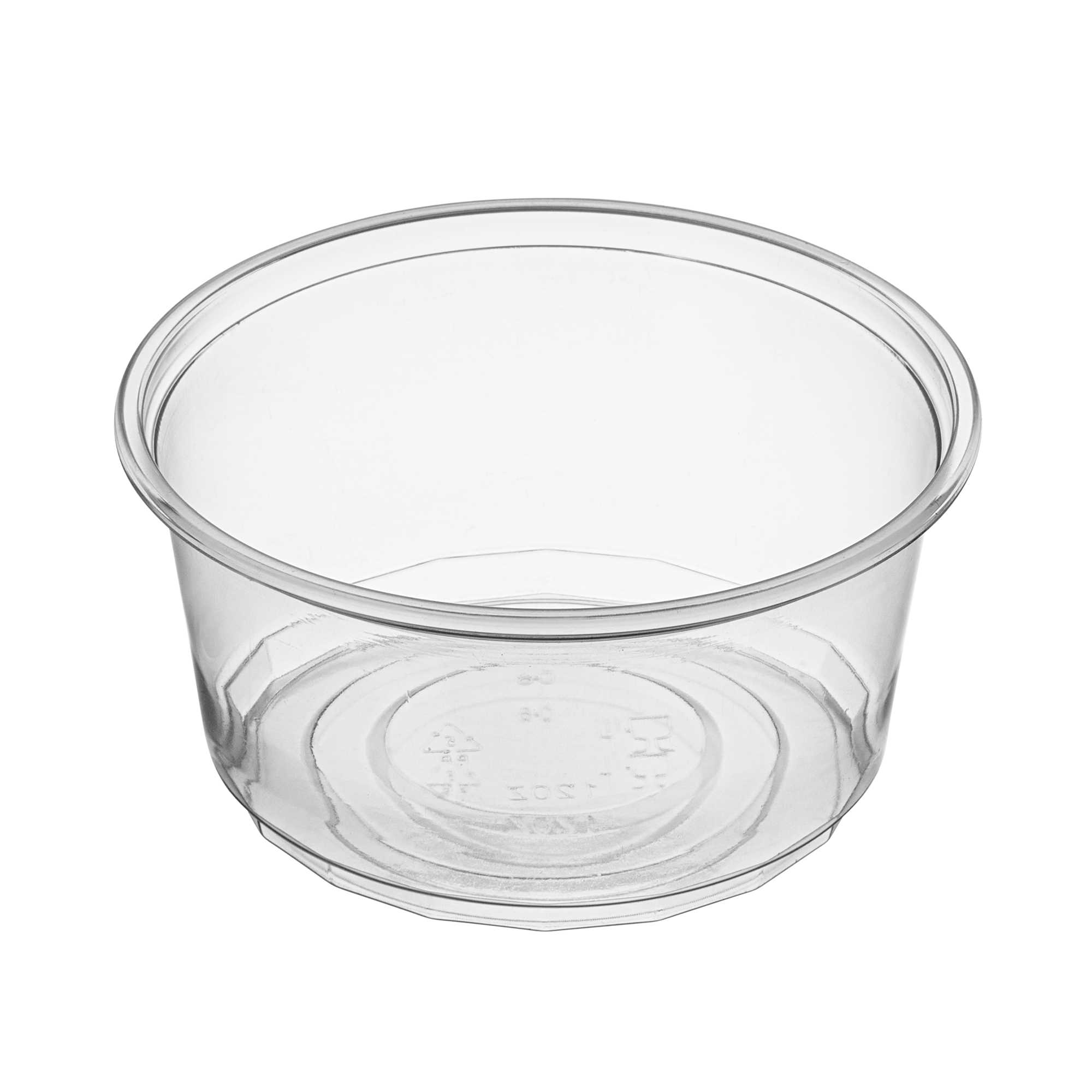 SustainaLite 12 oz Clear Plastic To Go Deli Container - 3 1/2" x 3 1/2" x 2 1/2" - 500 count box
