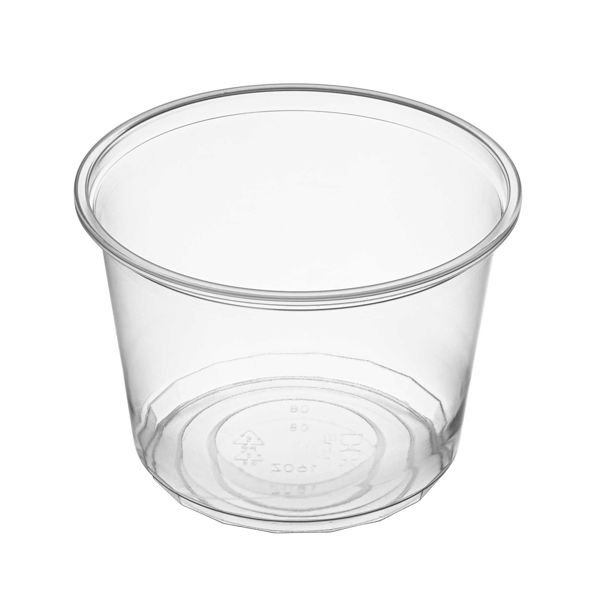 SustainaLite 16 oz Clear Plastic To Go Deli Container - 3 1/4" x 3 1/4" x 3 1/4" - 500 count box