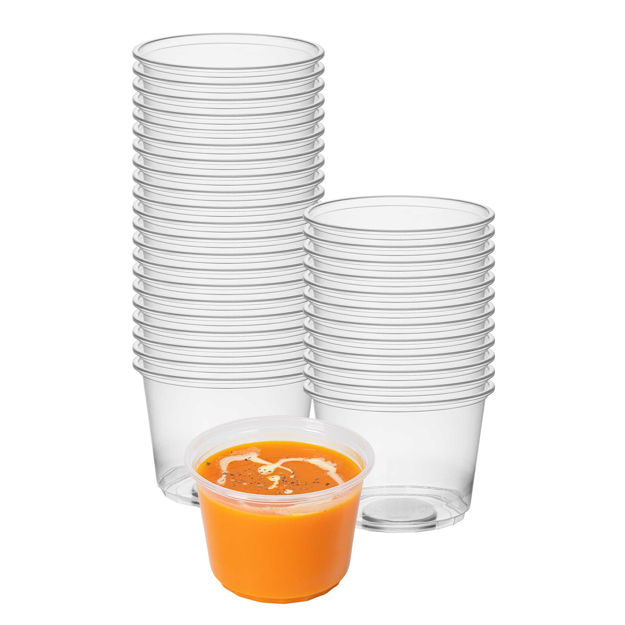 SustainaLite 16 oz Clear Plastic To Go Deli Container - 3 1/4" x 3 1/4" x 3 1/4" - 500 count box
