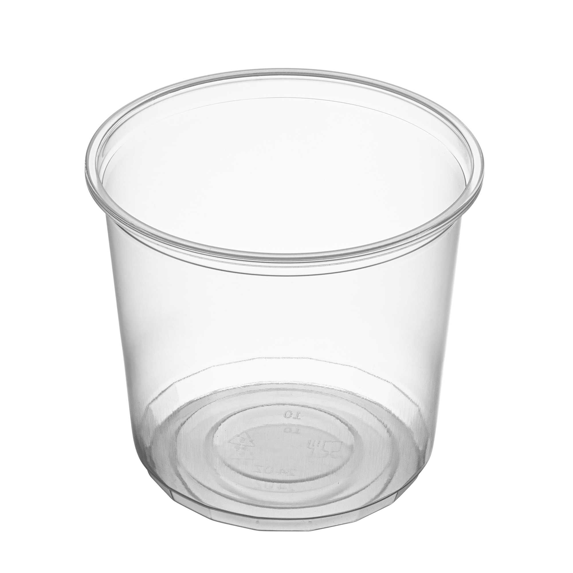 SustainaLite 24 oz Clear Plastic To Go Deli Container - 3 1/4" x 3 1/4" x 4 1/4" - 500 count box