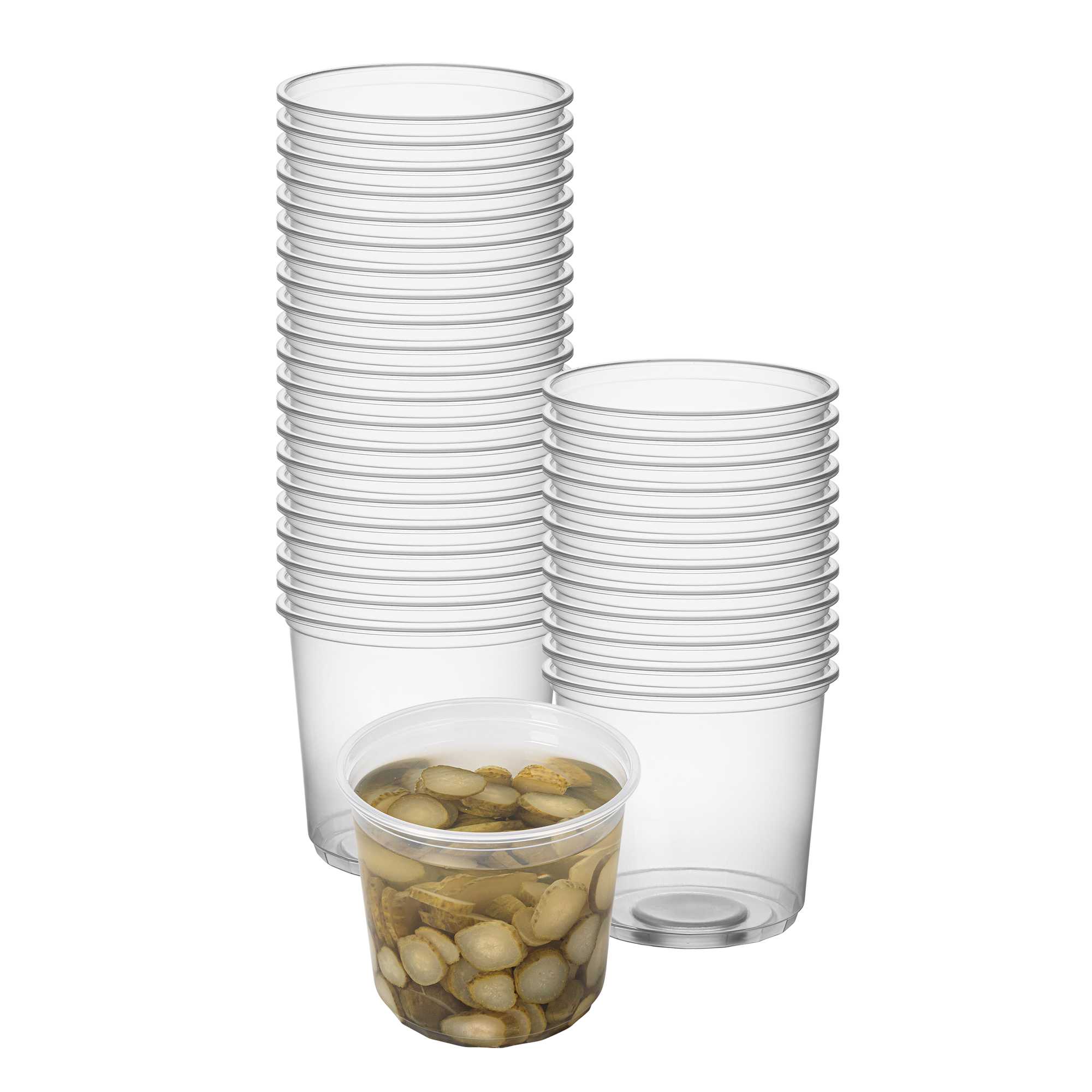 SustainaLite 24 oz Clear Plastic To Go Deli Container - 3 1/4" x 3 1/4" x 4 1/4" - 500 count box