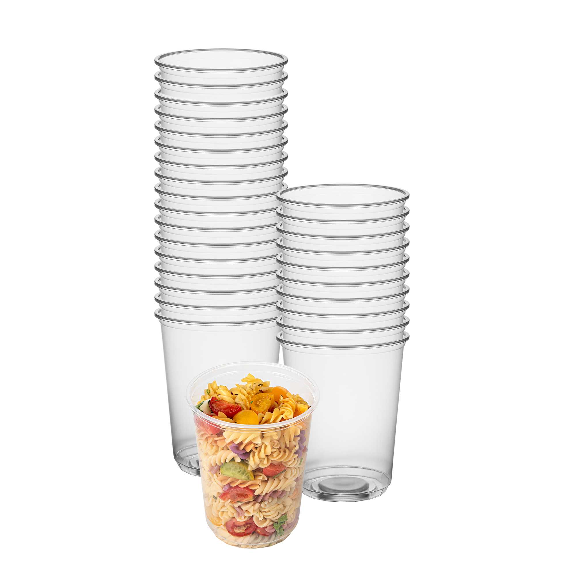 SustainaLite 32 oz Clear Plastic To Go Deli Container - 2 3/4" x 2 3/4" x 5 3/4" - 500 count box