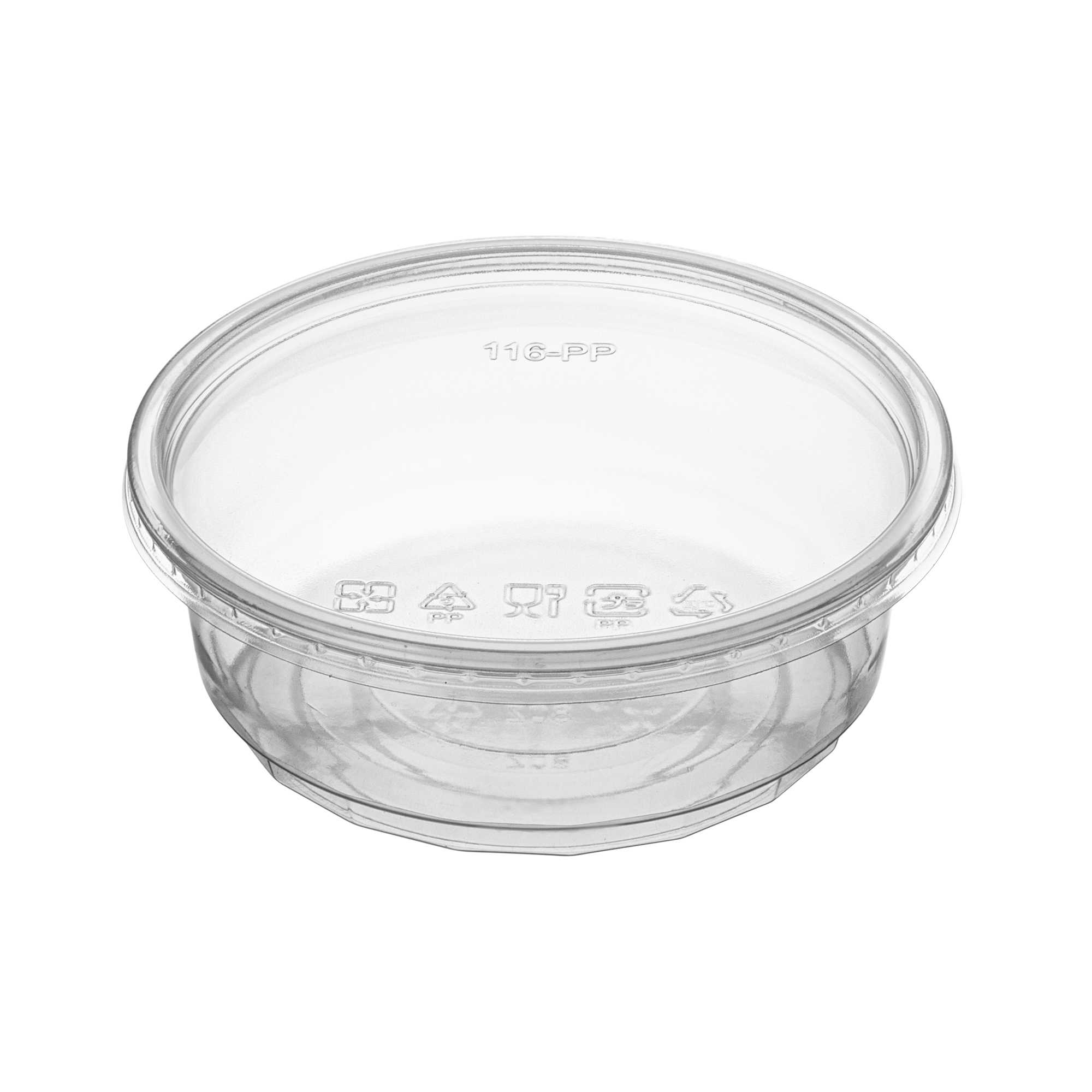 SustainaLite 8 oz Clear Plastic To Go Deli Container - with Lid - 3 1/2" x 3 1/2" x 1 3/4" - 500 count box