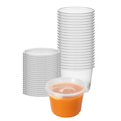 SustainaLite 16 oz Clear Plastic To Go Deli Container - with Lid - 3 1/4