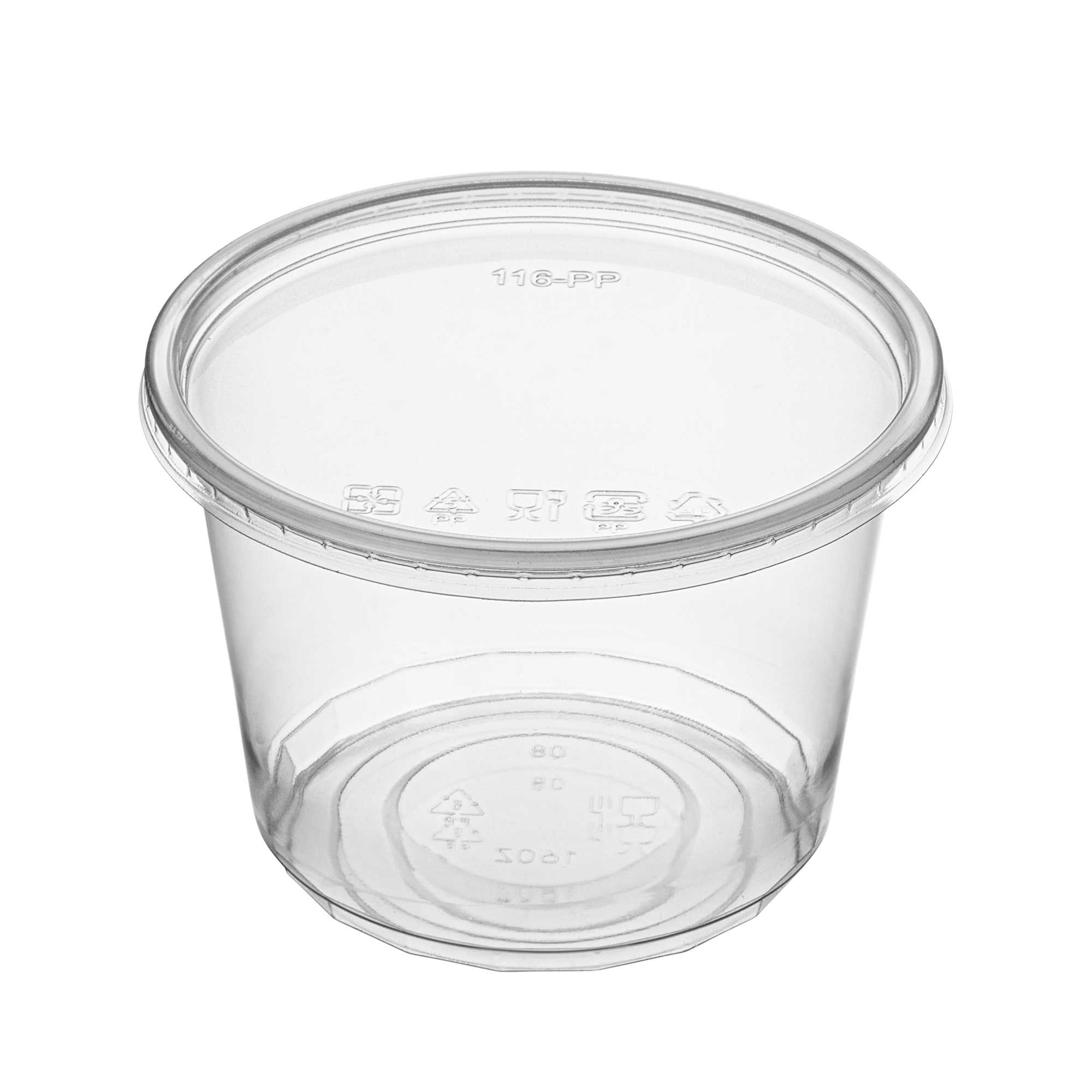 SustainaLite 16 oz Clear Plastic To Go Deli Container - with Lid - 3 1/4" x 3 1/4" x 3 1/4" - 500 count box