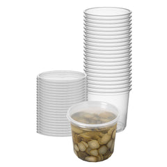 SustainaLite 24 oz Clear Plastic To Go Deli Container - with Lid - 3 1/4