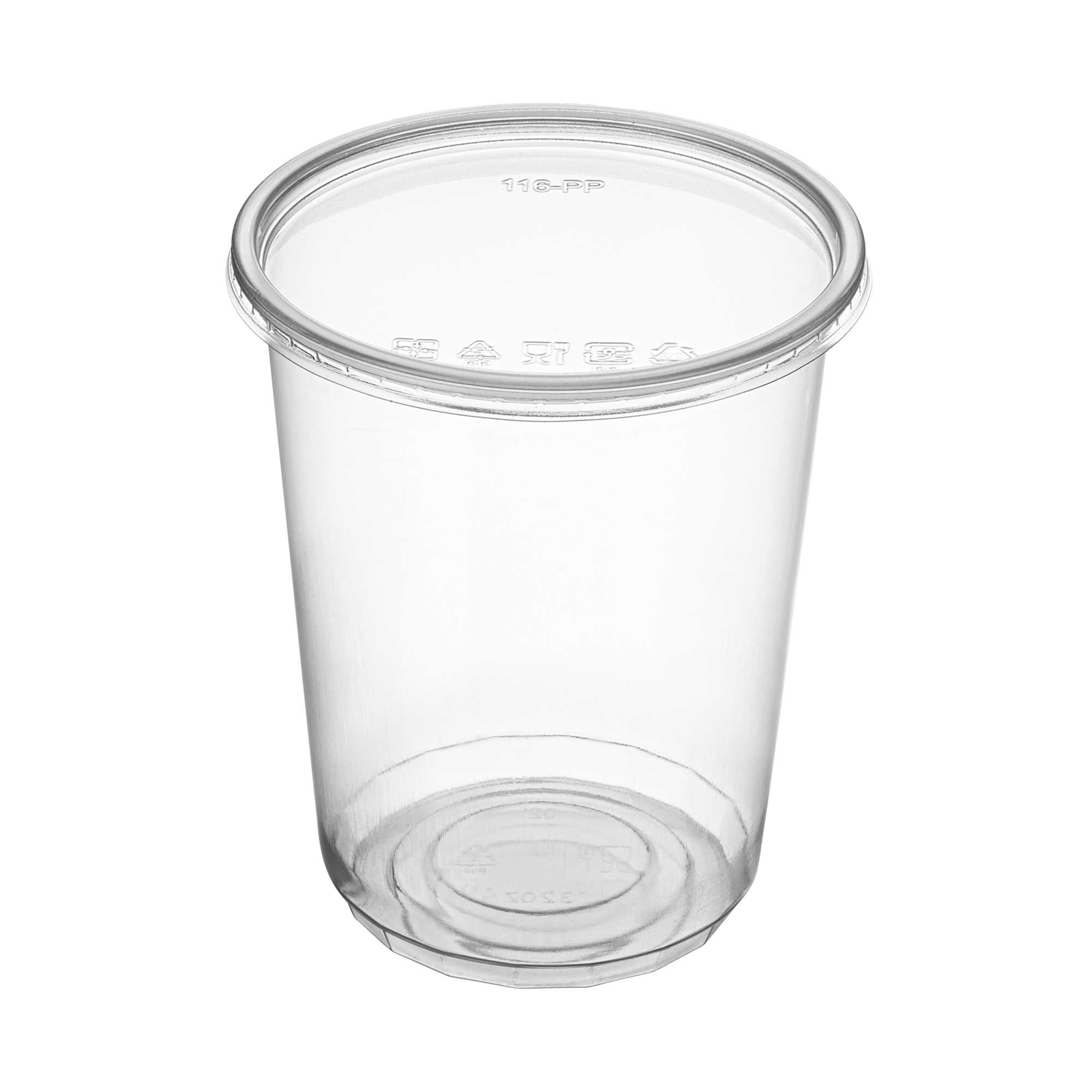 SustainaLite 32 oz Clear Plastic To Go Deli Container - with Lid - 2 3/4" x 2 3/4" x 5 3/4" - 500 count box
