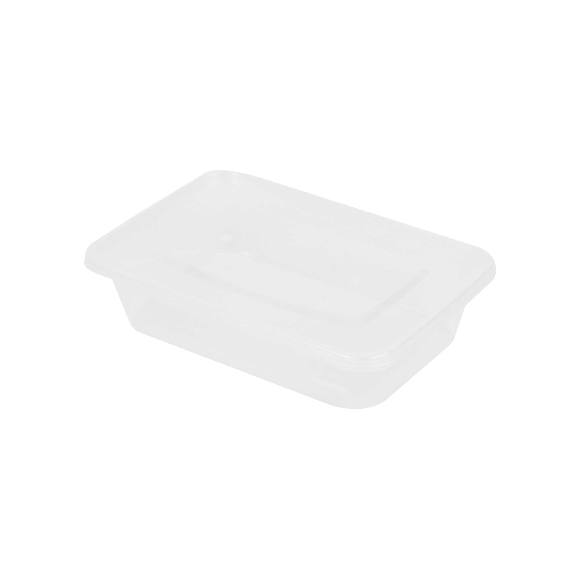 SustainaLite 17 oz Rectangle Clear Plastic Food Container - with Lid, Microwavable - 6" x 3 3/4" x 1 1/2" - 50 count box