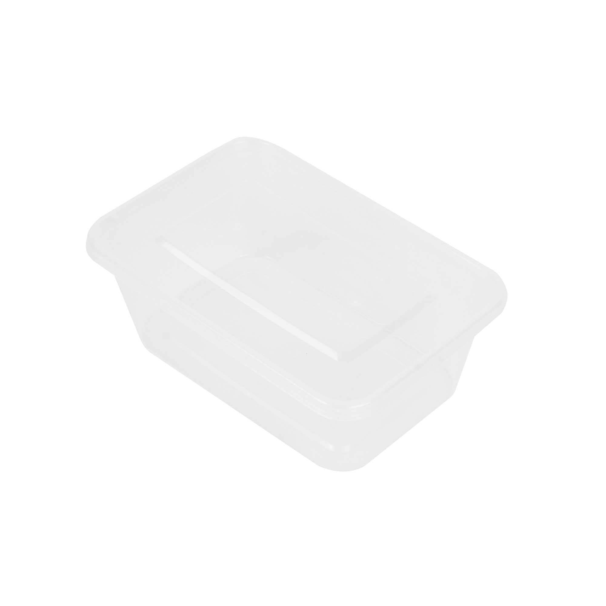 SustainaLite 34 oz Rectangle Clear Plastic Food Container - with Lid, Microwavable - 5 1/2" x 3 1/4" x 3" - 50 count box