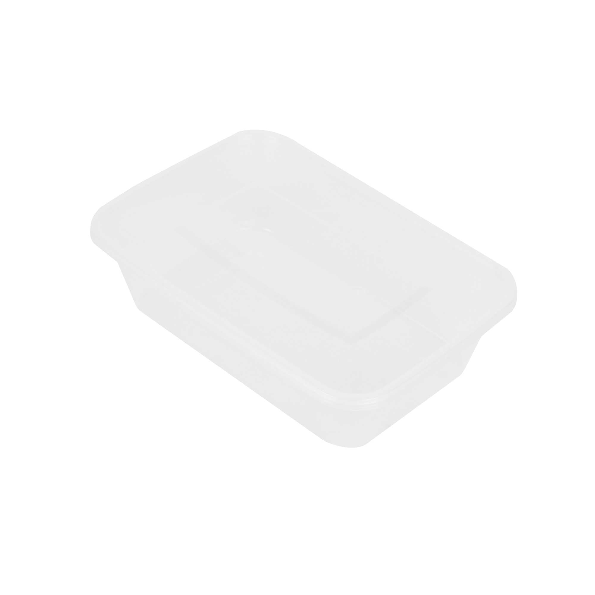 SustainaLite 42 oz Rectangle Clear Plastic Food Container - with Lid, Microwavable - 7" x 4 1/4" x 2 1/4" - 50 count box